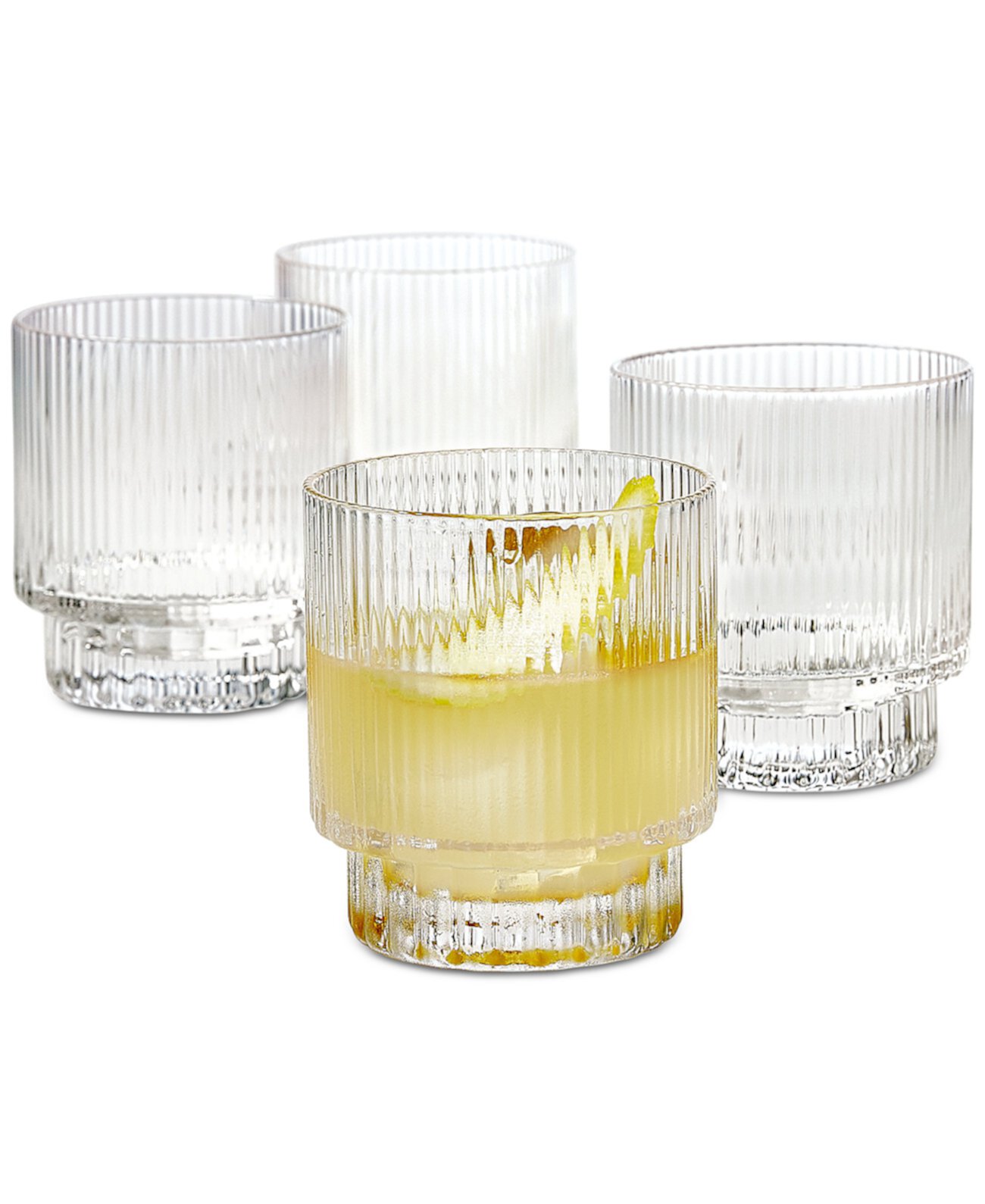 Старомодные двойные рифленые стаканы, набор из 4 шт., созданные для Macys Hotel Collection