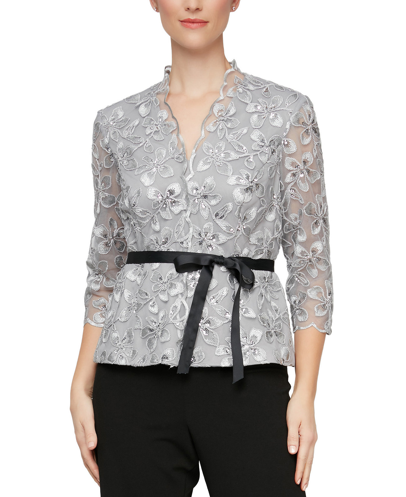 Миниатюрная блузка с кружевной отделкой Alex Evenings