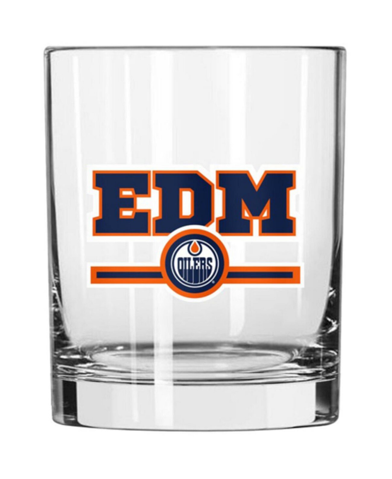 Edmonton Oilers Letterman 14 oz Rocks Glass Logo Brand