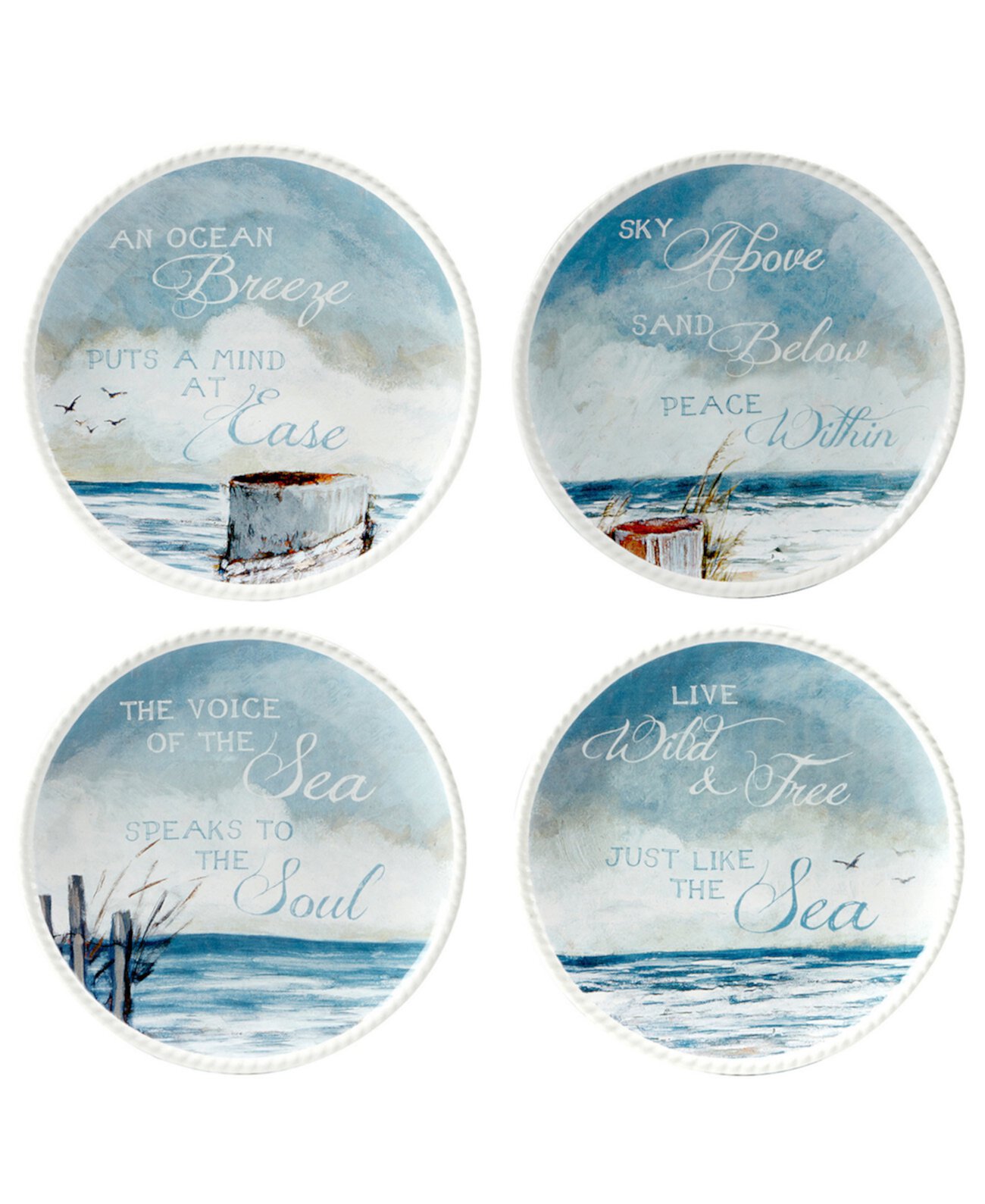 Тарелки для канапе Shorebirds, набор из 4 шт. Certified International