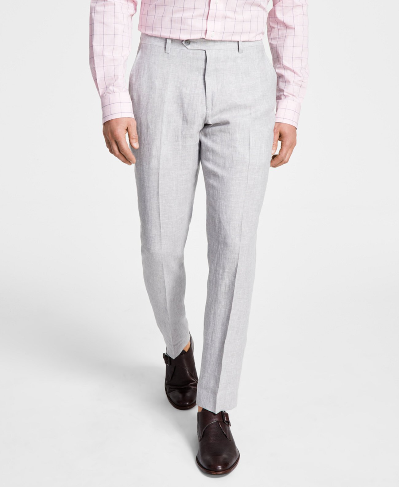 Мужские брюки из эластичного льняного костюма в клетку Modern Fit Tommy Hilfiger