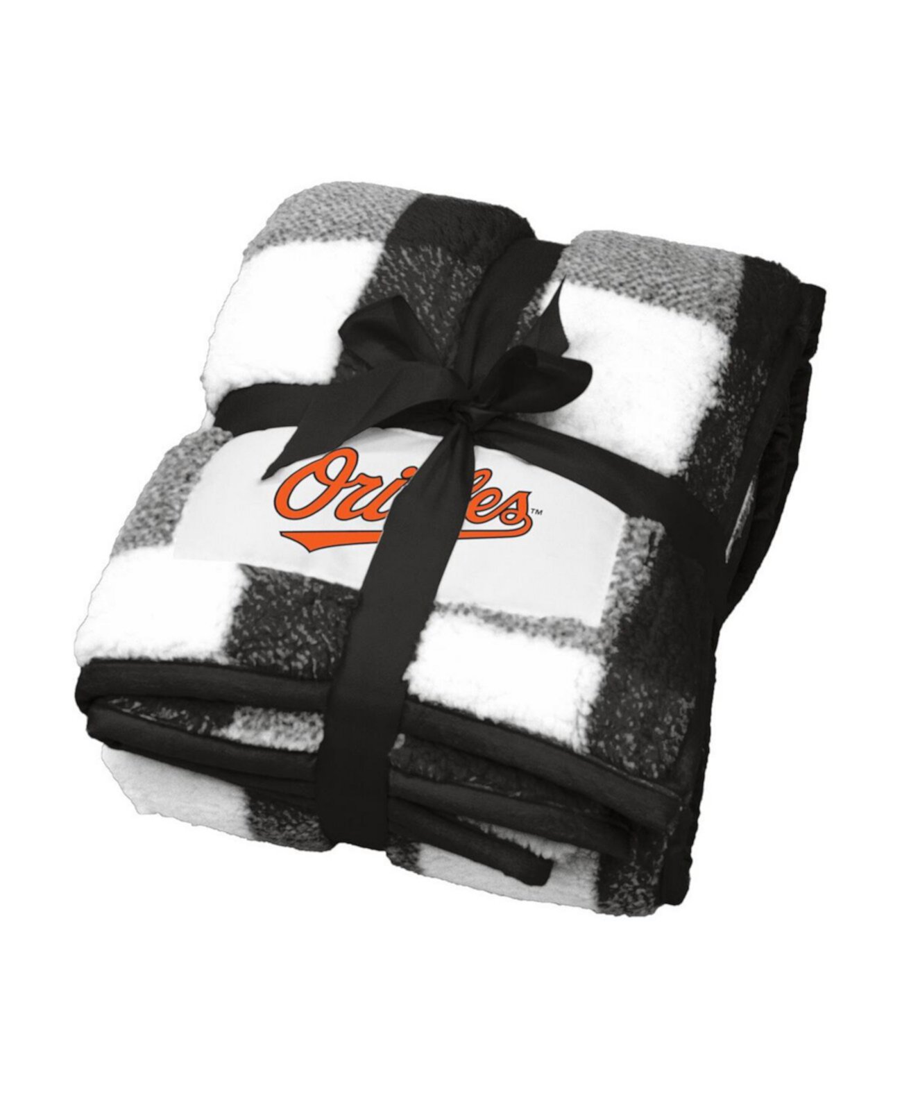 Туристическое одеяло Logo Brand Baltimore Orioles 50" x 60" Buffalo Check Frosty Fleece Logo Brand