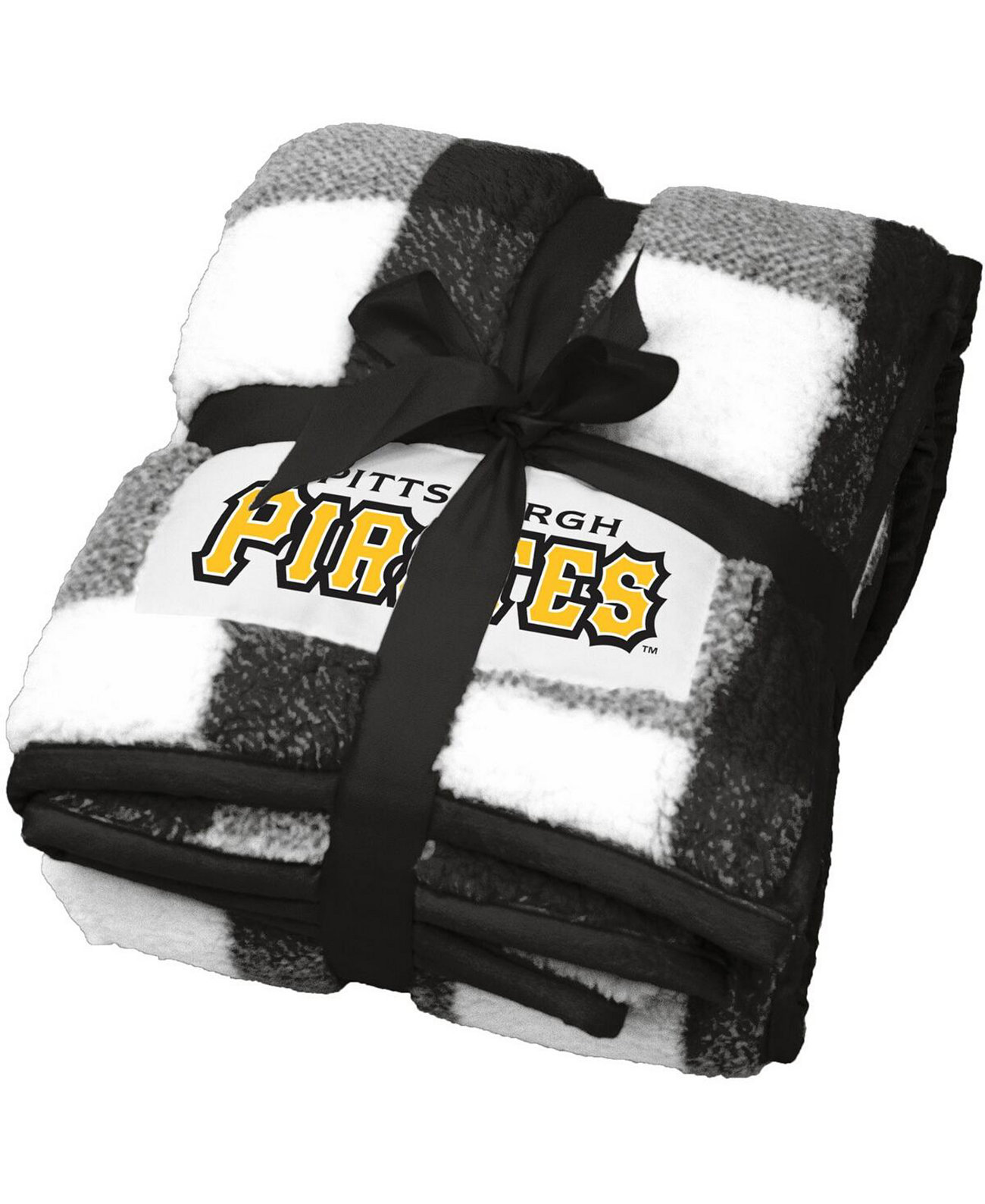 Туристическое одеяло Logo Brand Pittsburgh Pirates 50" x 60" Buffalo Check Frosty Fleece Logo Brand