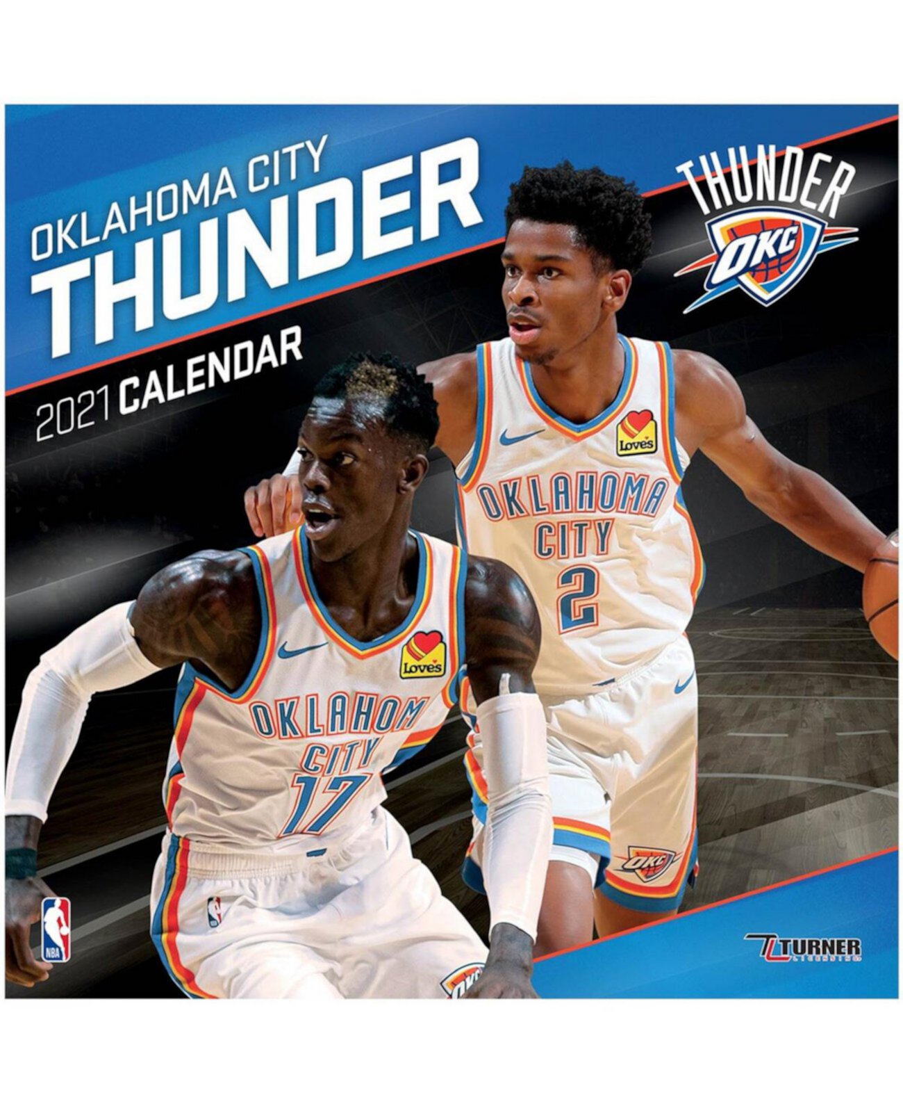 Календарь настенный Oklahoma City Thunder 2021, 16 месяцев, цветные изображения Turner Licensing