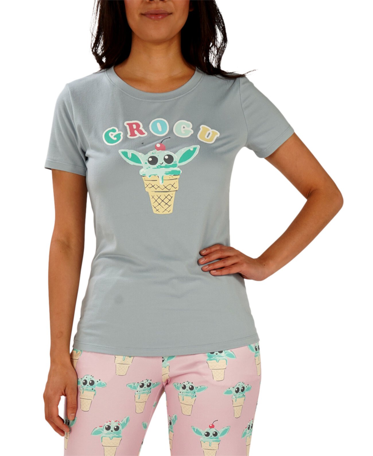 Пижамная футболка Baby Yoda Grogu с мороженым Munki Munki