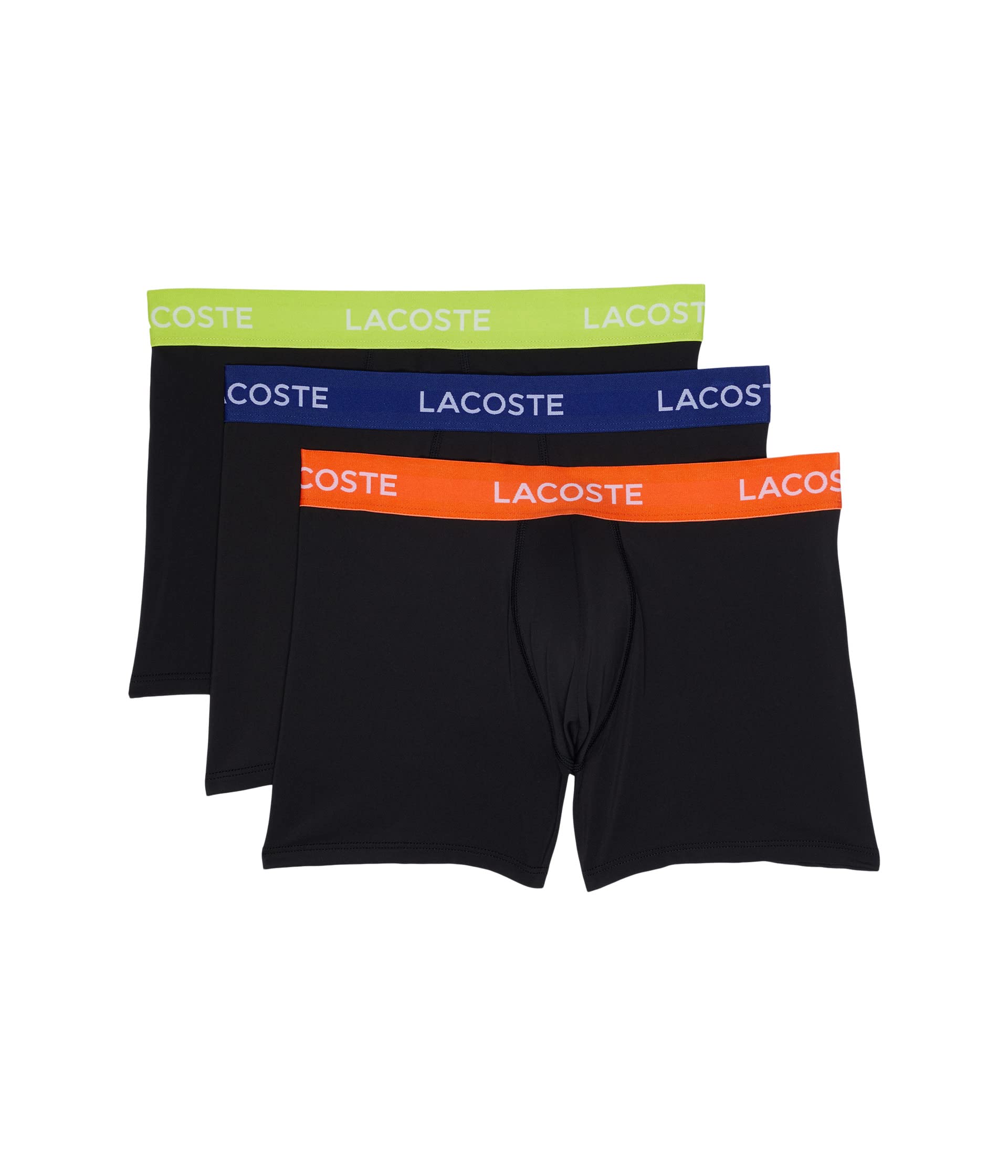 3-Pack Motion Microfiber Trunks with Colorful Waistband Lacoste