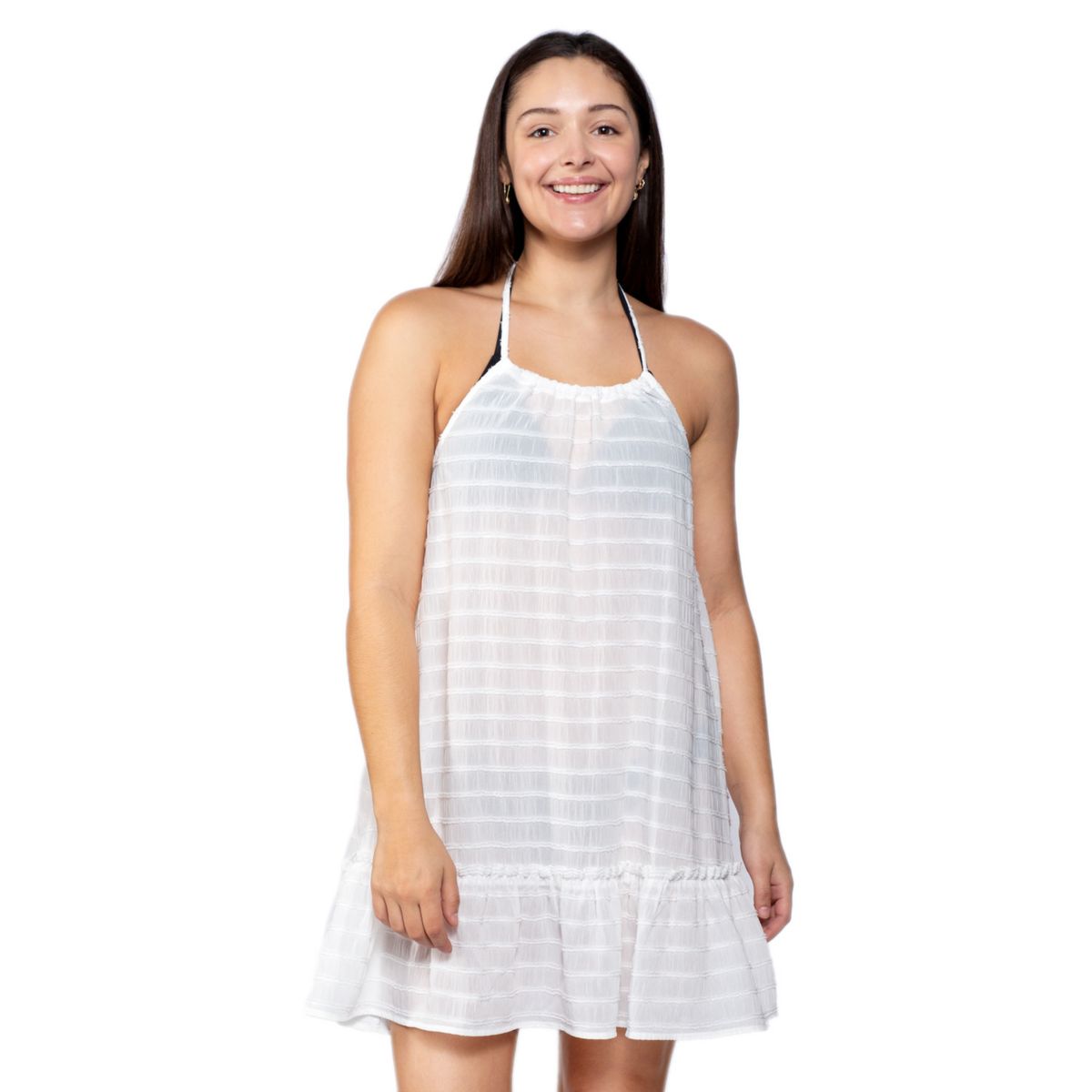 Женское платье-накидка для купания Miken Halter с оборками по подолу Miken