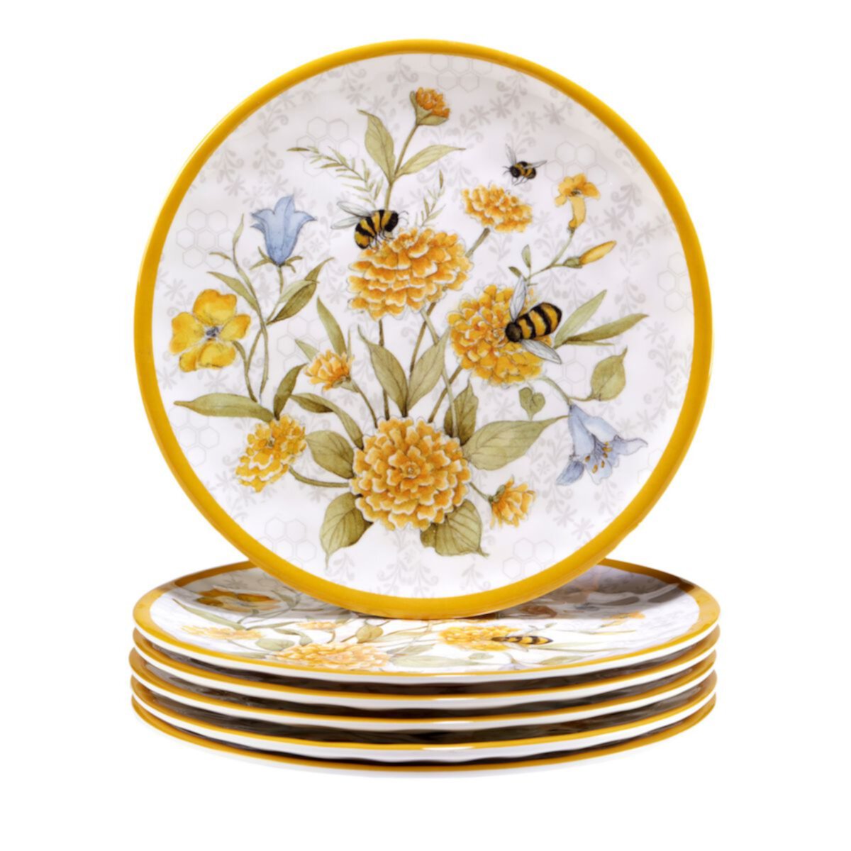 Сертифицированный International Bee Sweet 6 шт. Набор салатных тарелок Certified International