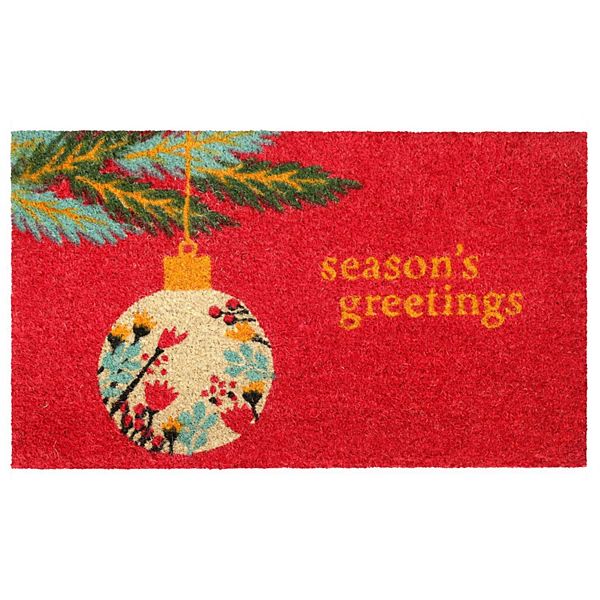 Приветственный коврик Seasons Greetings, 45x76 см, не выцветает, для дома и улицы RugSmith