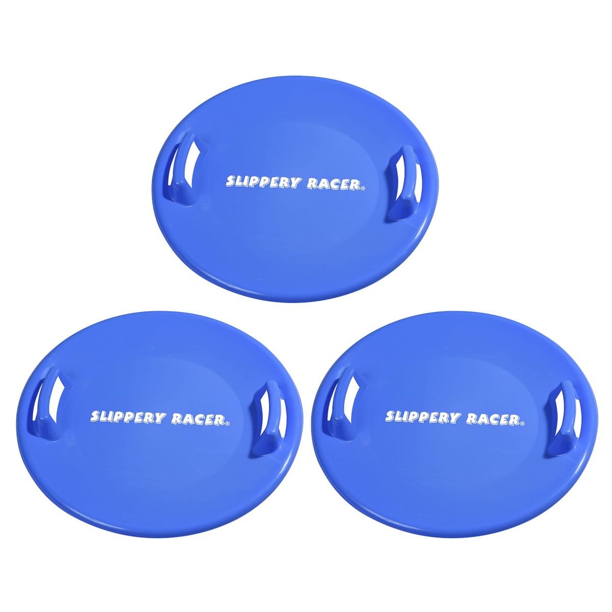 Дисковые санки Slippery Racer Downhill Pro для взрослых и детей, синие (3 шт. в упаковке) Slippery Racer