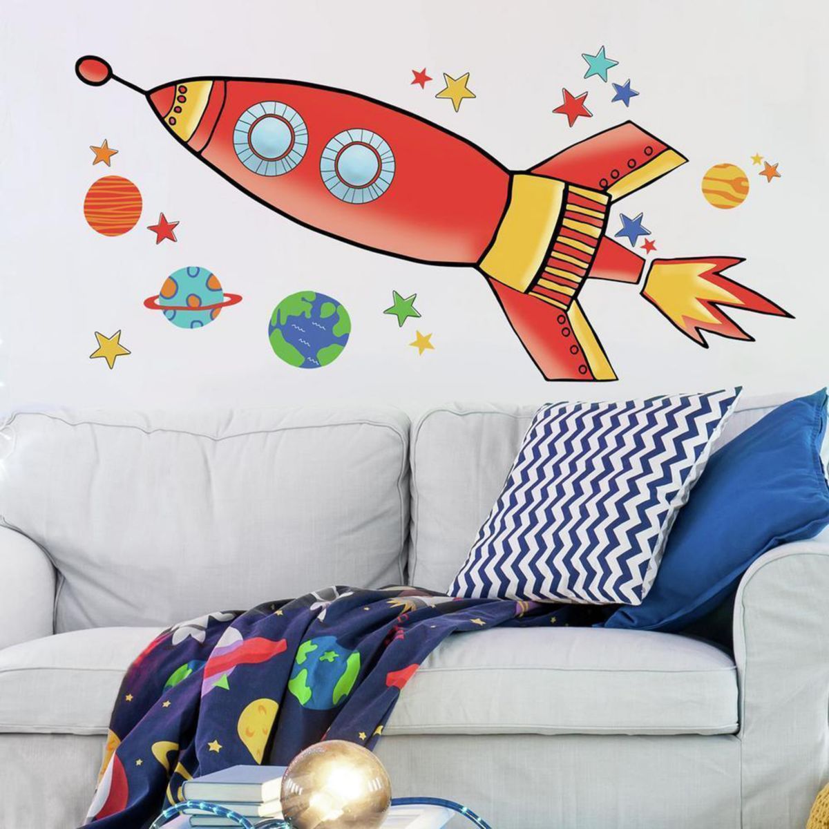 Соседи по комнате декор детская комната декоративные ракеты гигантские настенные наклейки RoomMates