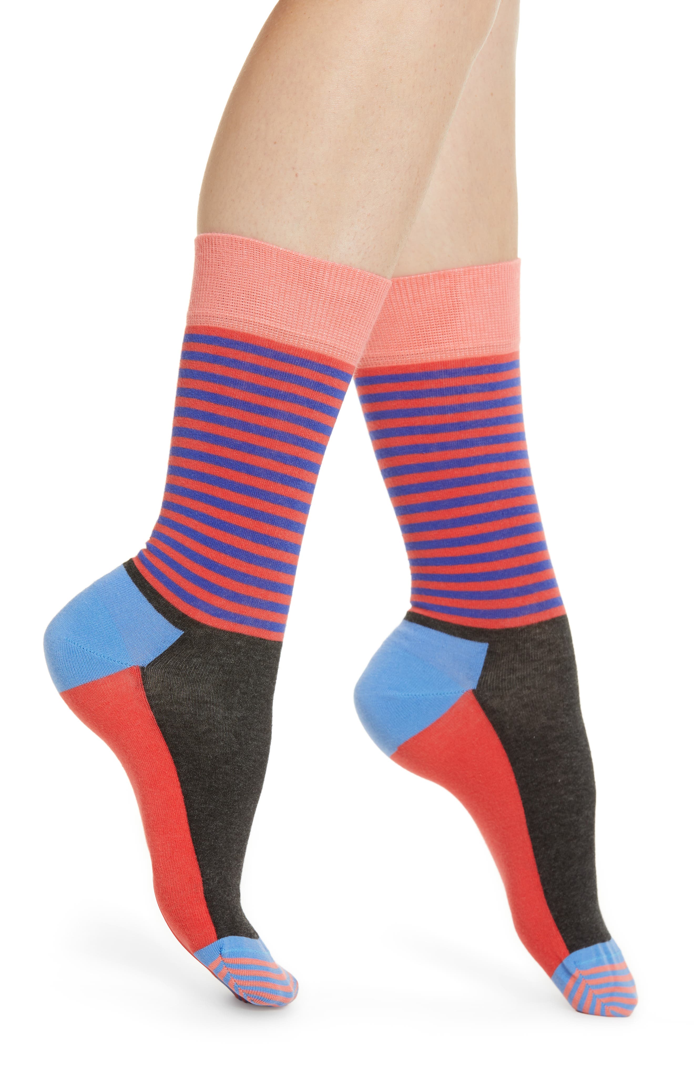 Stripe & Colorblock Crew Socks Happy Socks
