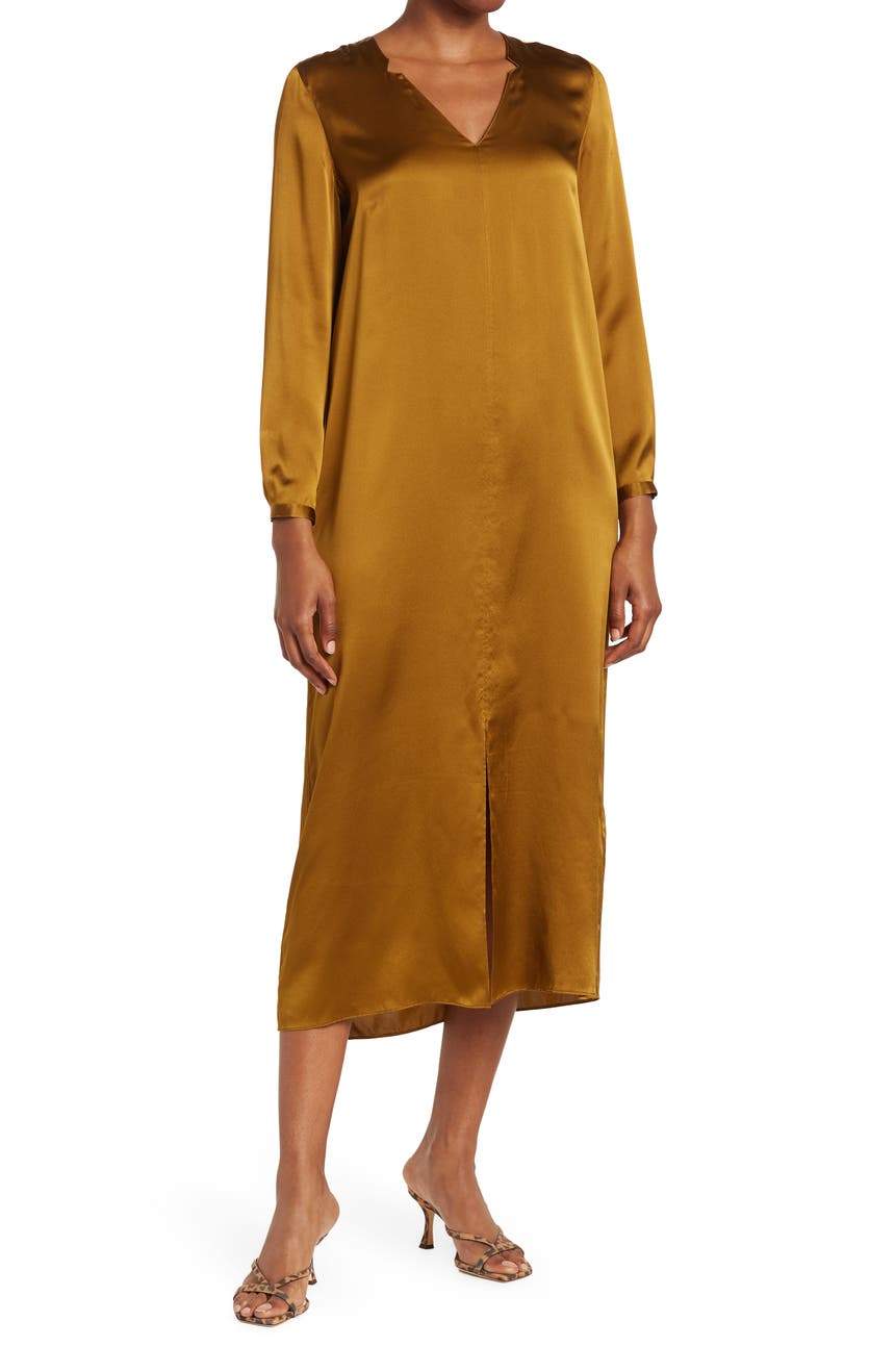 Шелковое платье макси с разрезом на горловине Billy Reid