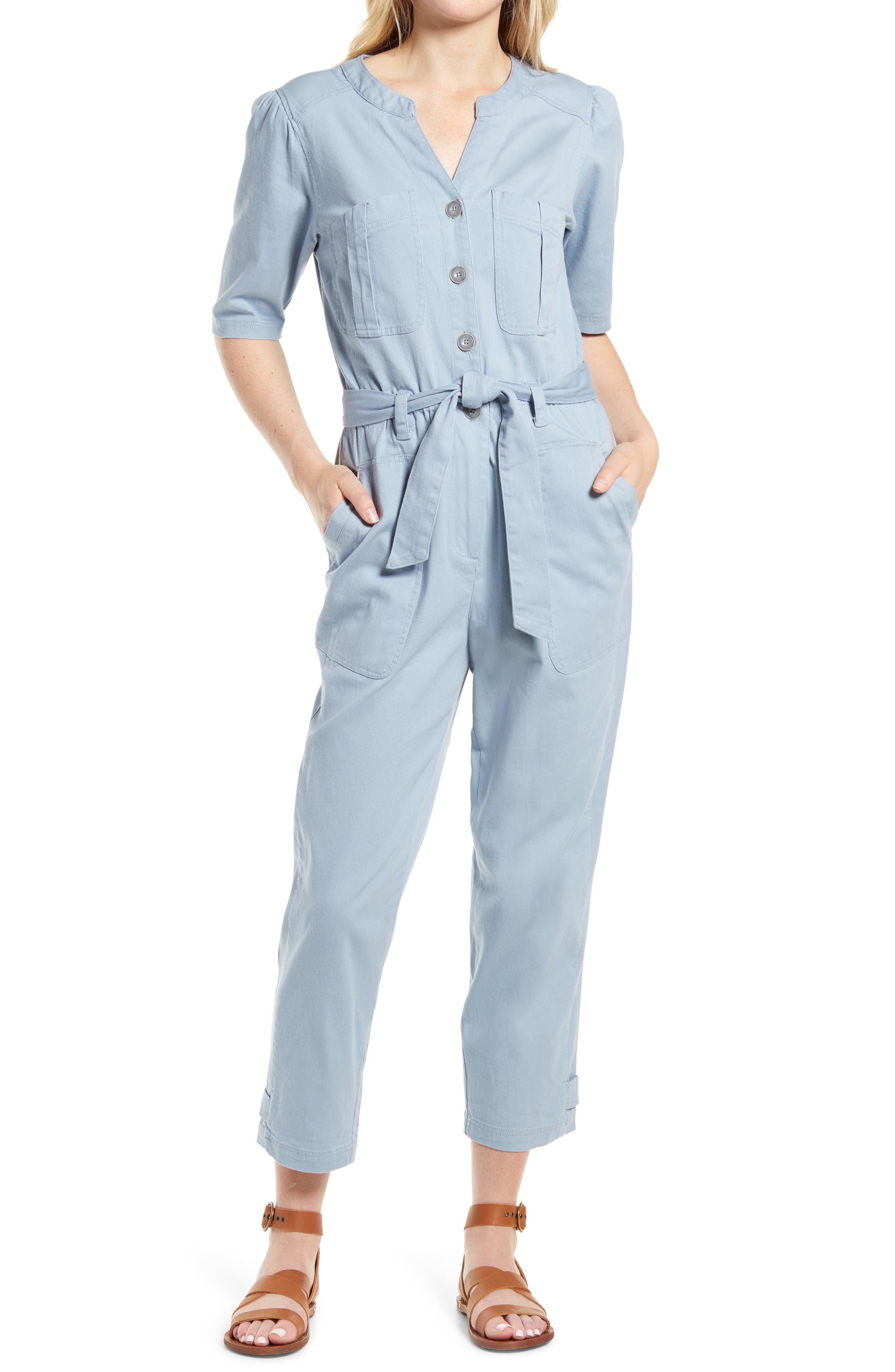 Wit & Wisdom Ab-Solution Button Front Twill Jumpsuit WIT AND WISDOM