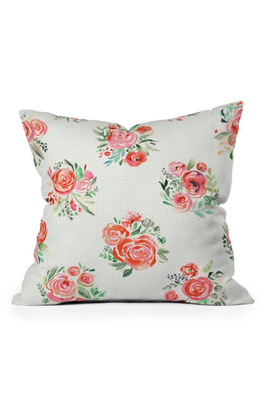 Ninola Design Orange Sweet Rose Throw Pillow Deny Designs