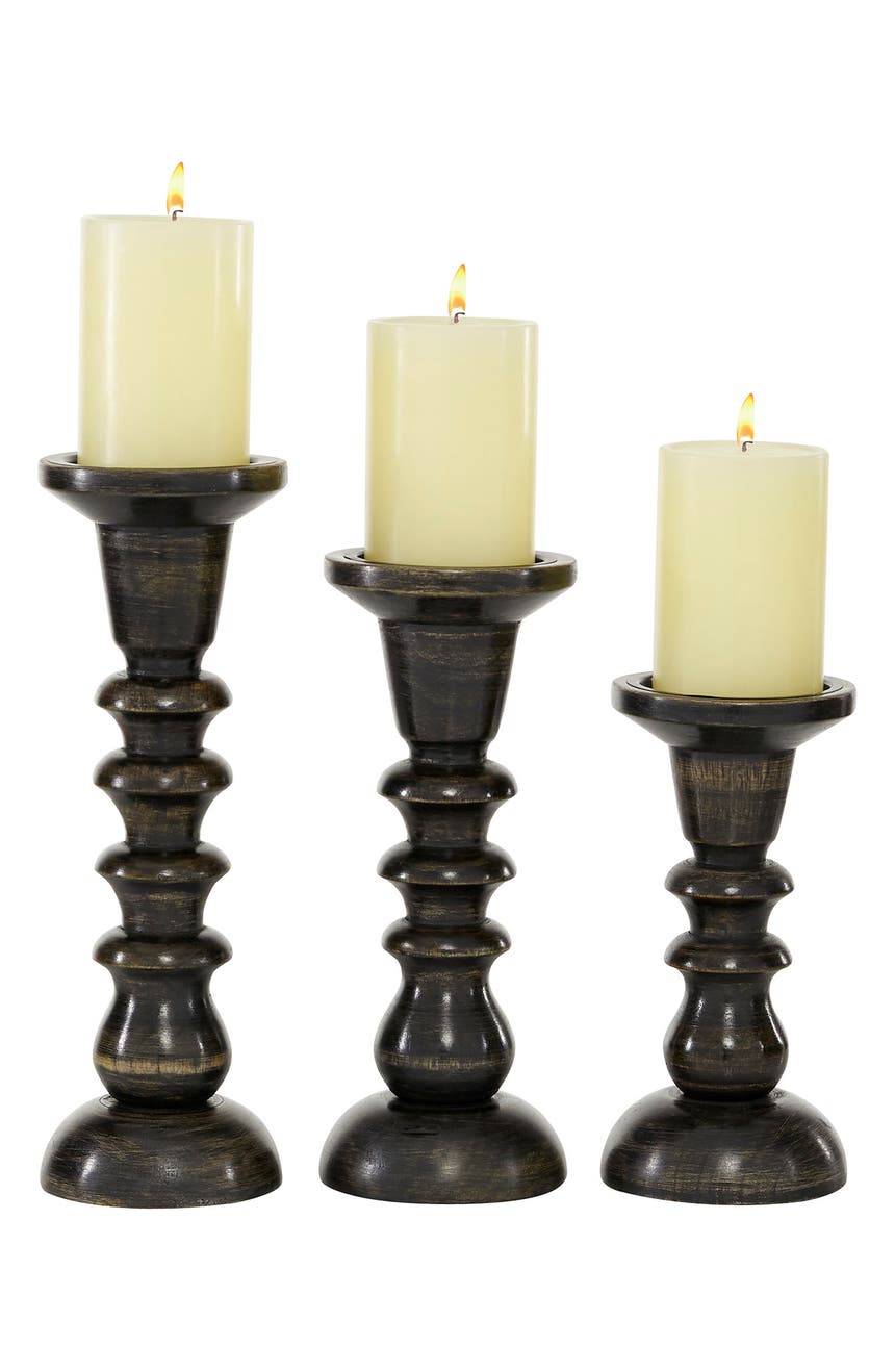 Wood Candle Holder - Set of 3 COSMO BY COSMOPOLITAN