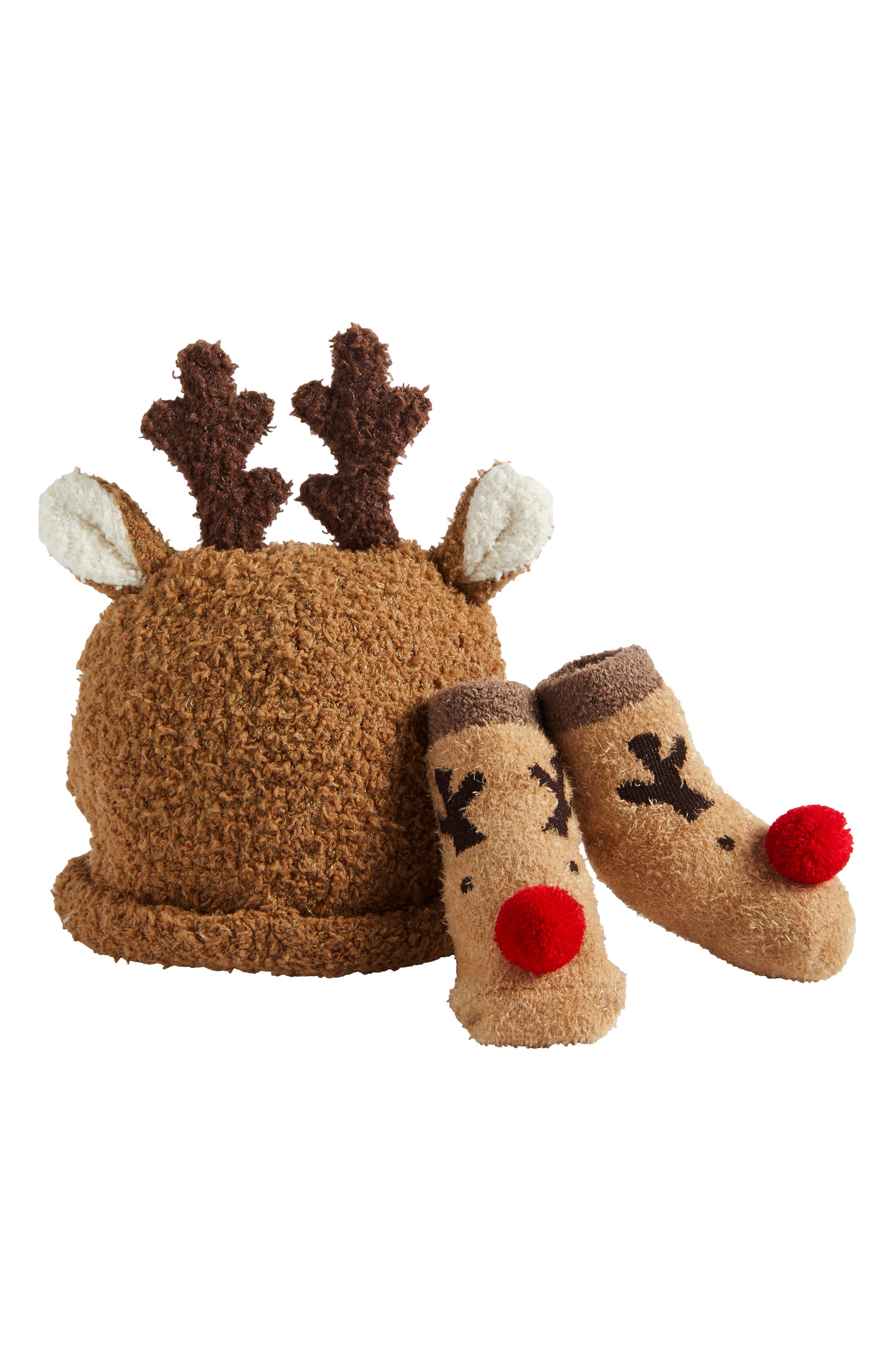 Reindeer Hat & Rattle Socks Set Mud Pie