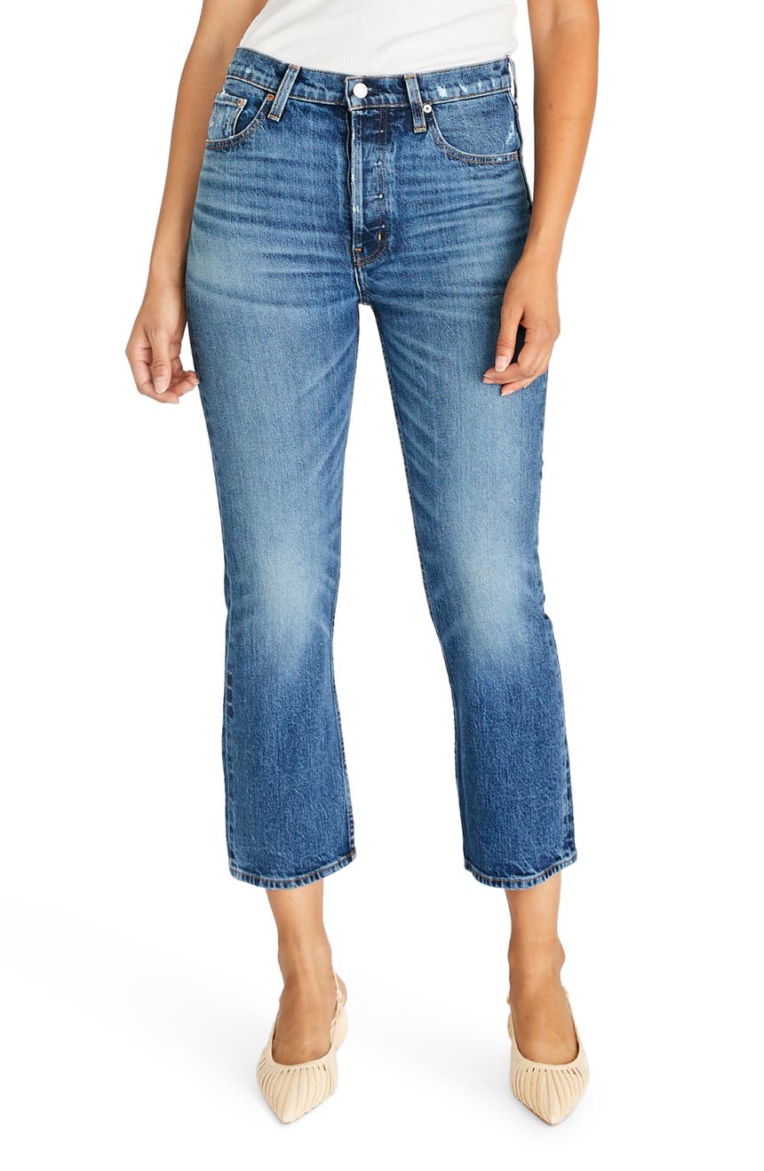 Расклешенные джинсы Josie с завышенной талией и необработанным краем ETICA