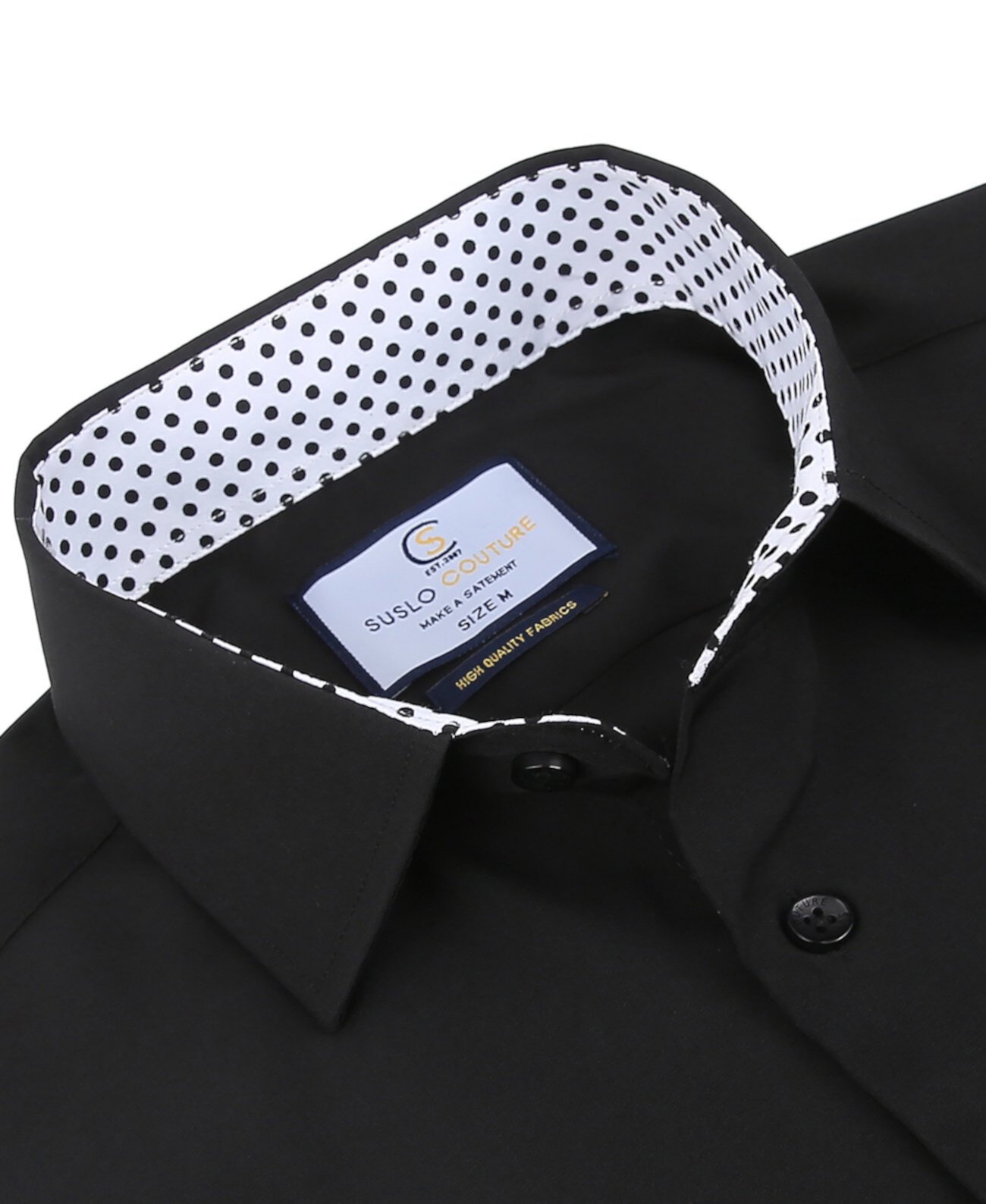 Мужская приталенная рубашка с короткими рукавами и однотонной рубашкой на пуговицах Suslo Couture