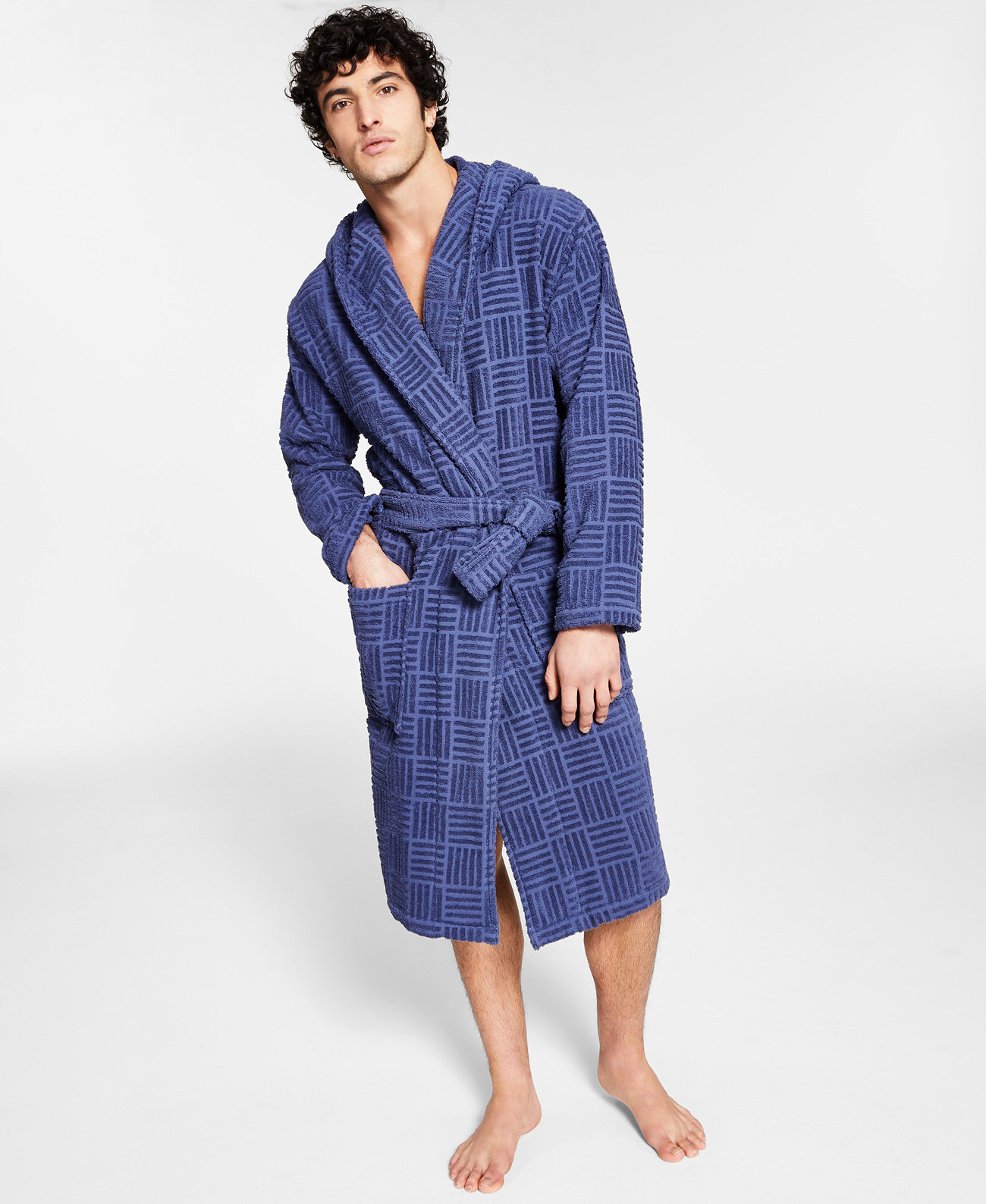 Мужской махровый халат с капюшоном, созданный для Macy's INC International Concepts