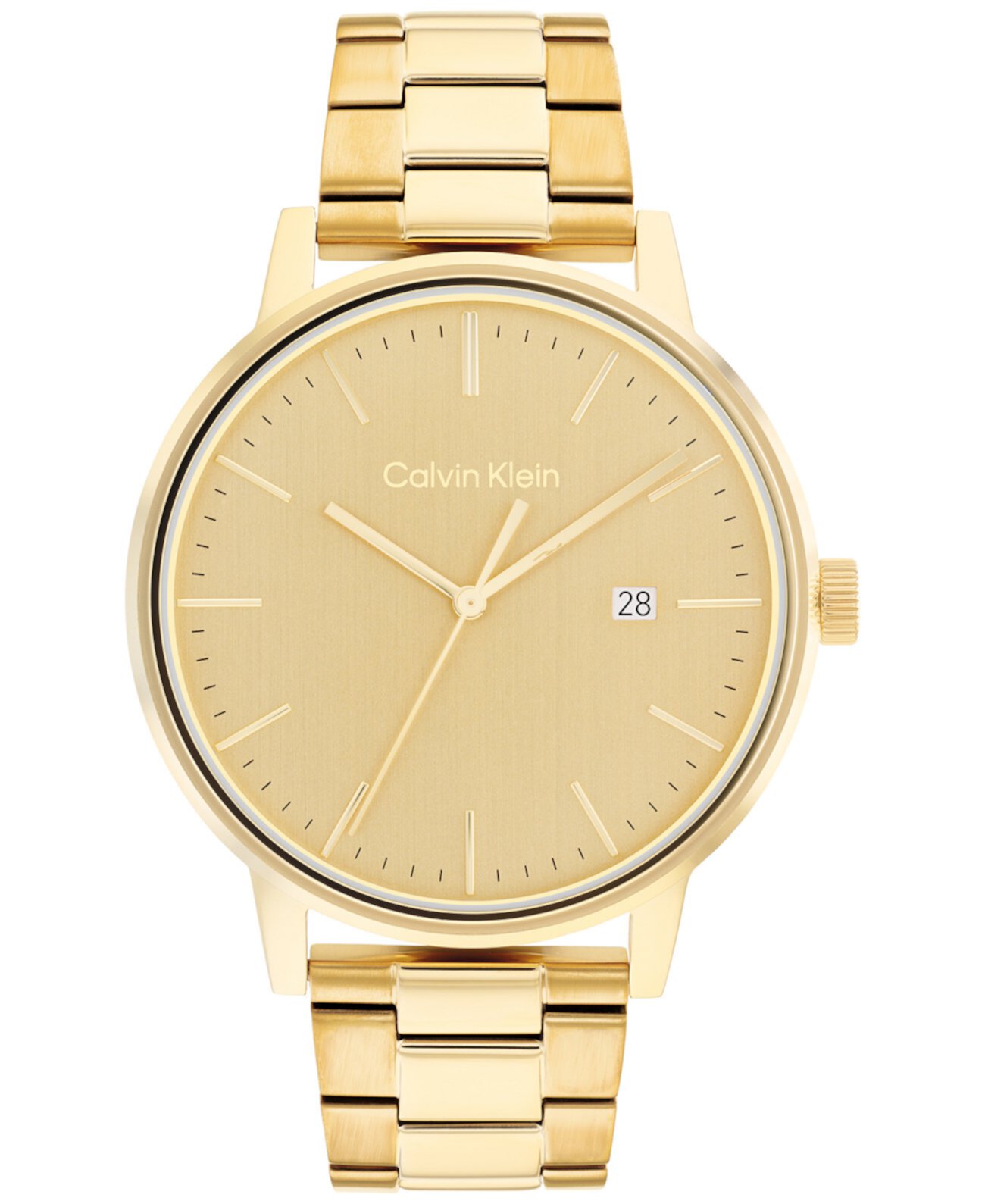 Мужские золотые часы-браслет 43 мм Calvin Klein