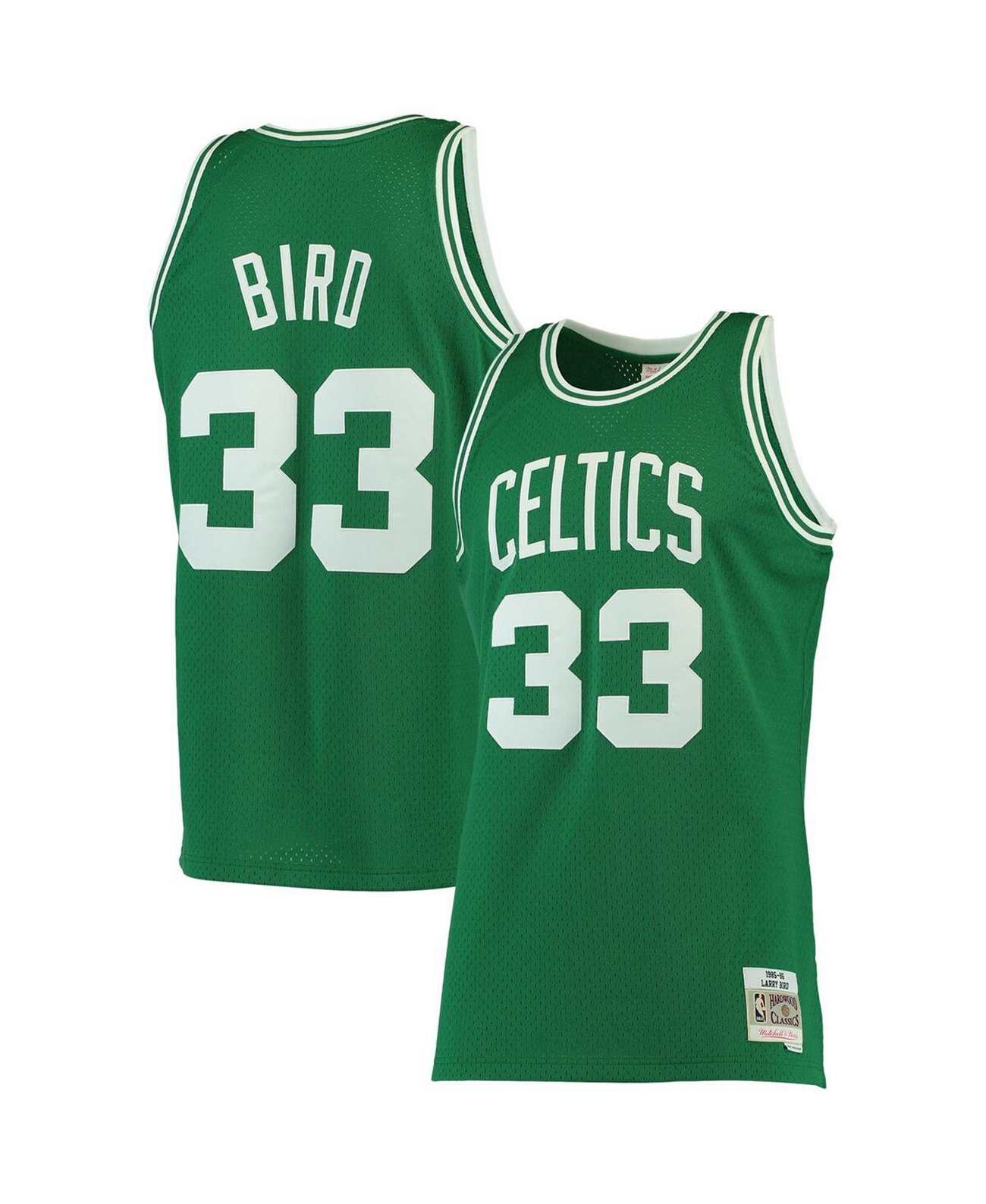 Мужское джерси Larry Bird Kelly Green Boston Celtics Big and Tall Hardwood Classics Mitchell & Ness