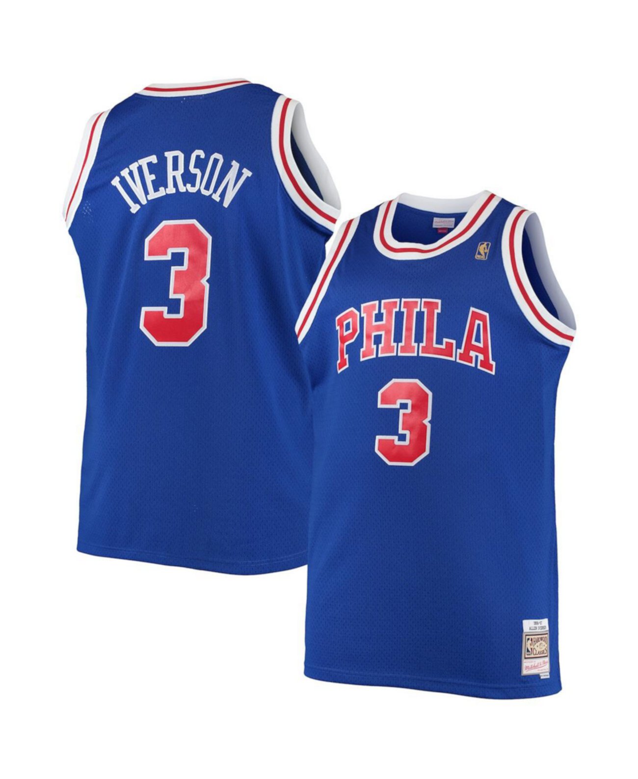 Мужская майка Philadelphia 76ers с вышитым логотипом NBA Allen Iverson Mitchell & Ness