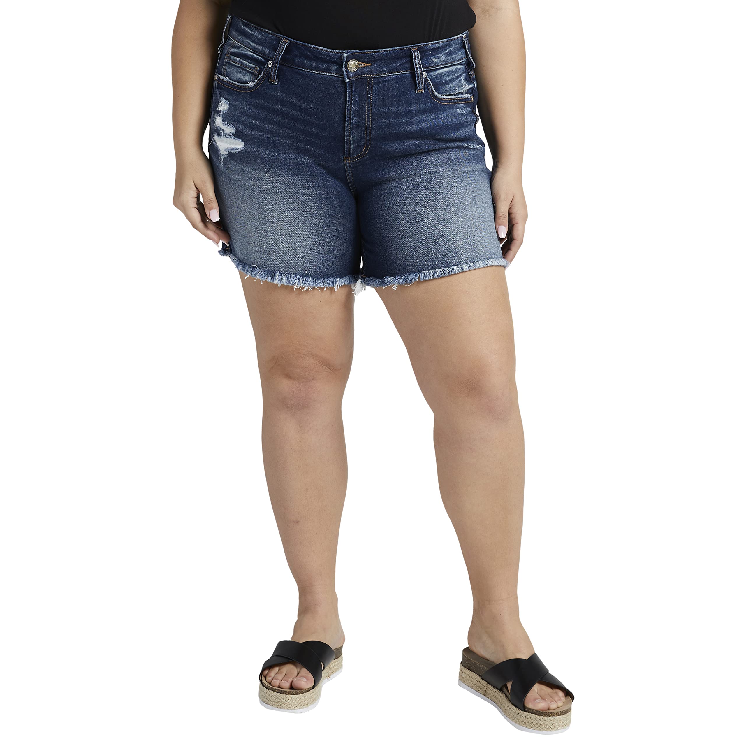 Plus Size Suki Shorts W53946ECF388 Silver Jeans Co.