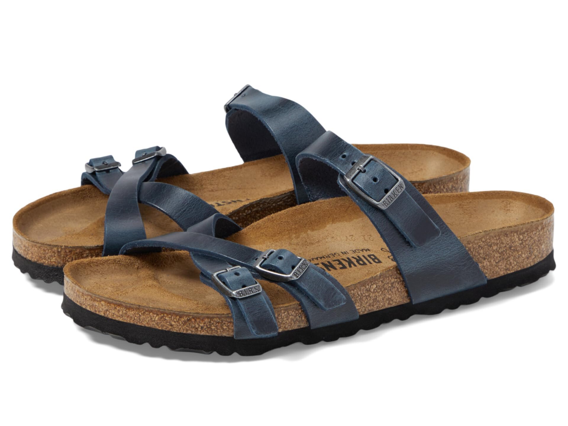 Сандалии Birkenstock Franca из олифрованного нубука с регулируемыми пряжками и контурной стелькой Birkenstock