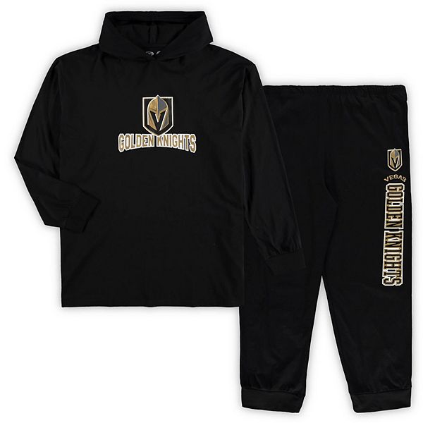 Мужские кеды Concepts Sport Black Vegas Golden Knights Big &amp; Высокий пуловер с капюшоном &amp; Комплект для сна бегунов Unbranded