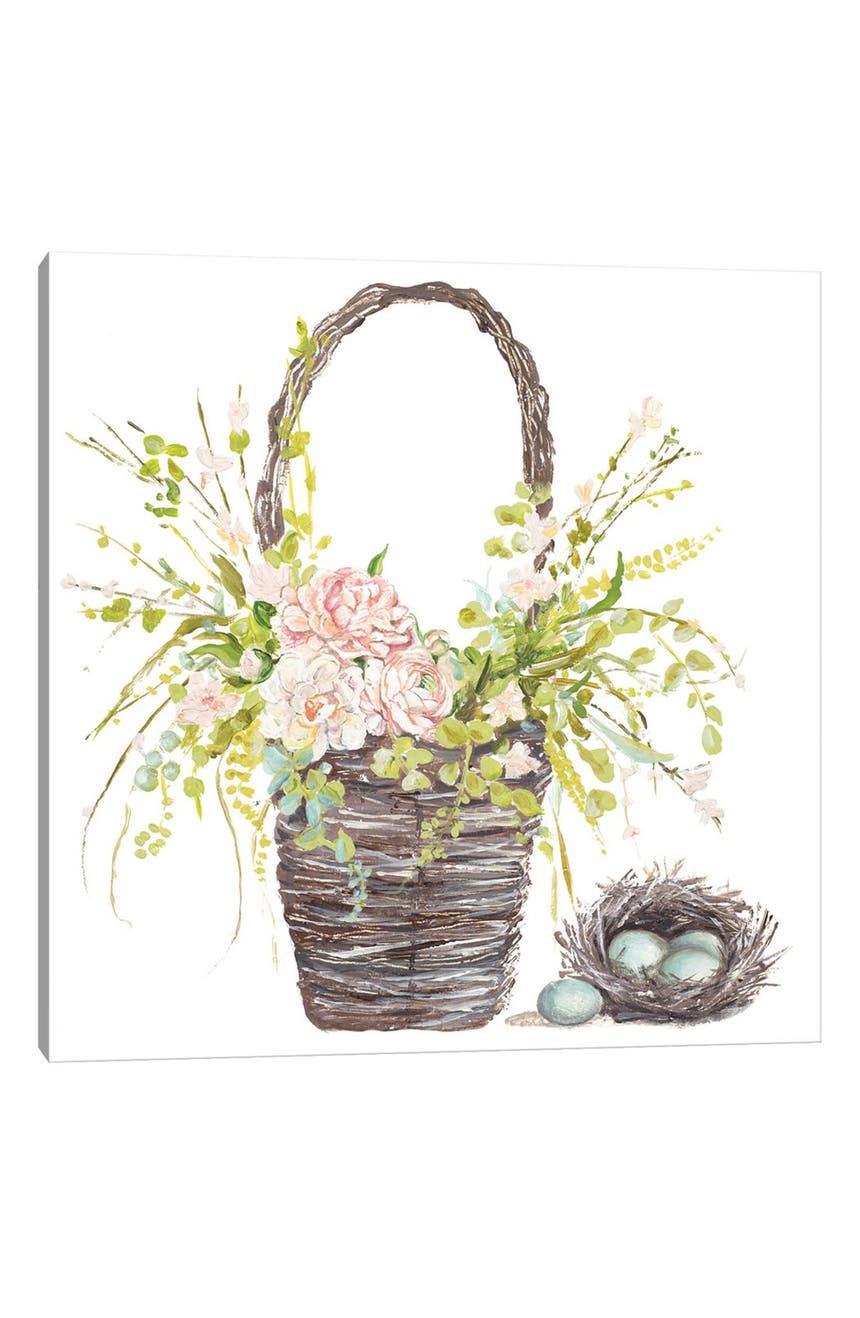 Spring Flower Basket Canvas Art Print by Patricia Pinto, 18" x 18" ICanvas