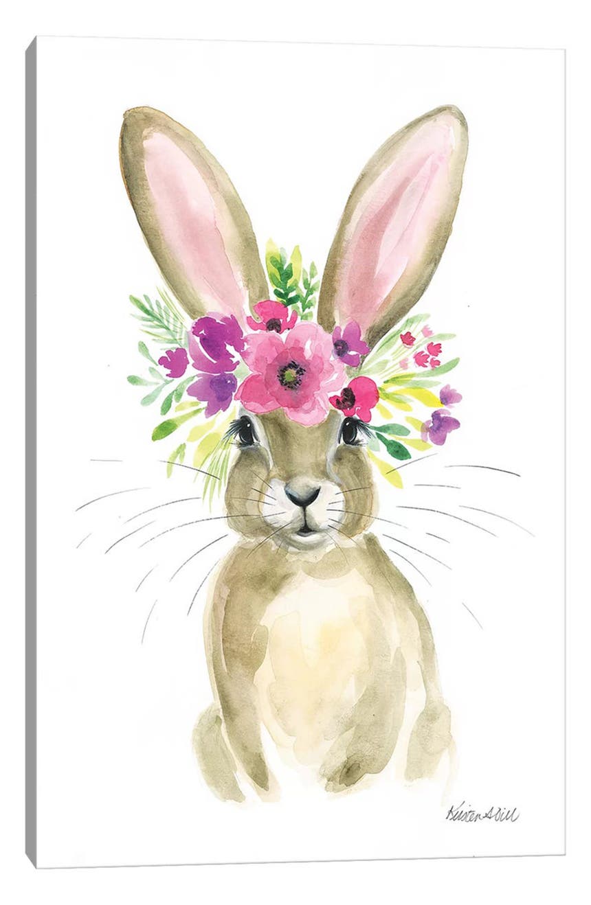 Картина на холсте «Цветочный кролик» Кирстен Дилл — 12 x 8 дюймов ICanvas