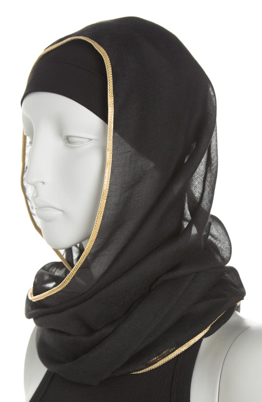 Золотой бордюрный хиджаб LULLA COLLECTION BY BINDYA