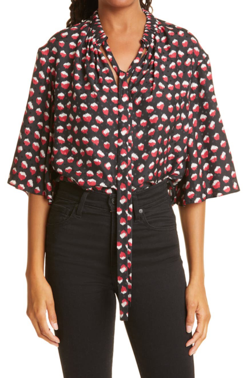 Collection Блуза с завязками на воротнике из смесового шелка Jason Wu
