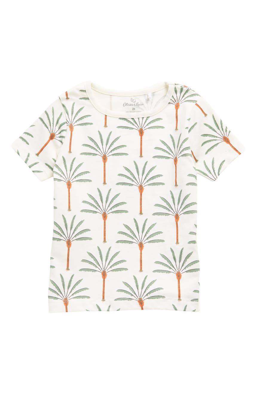 Oliver & Rain Kids' Palm Tree Print Organic Cotton T-Shirt Oliver and Rain