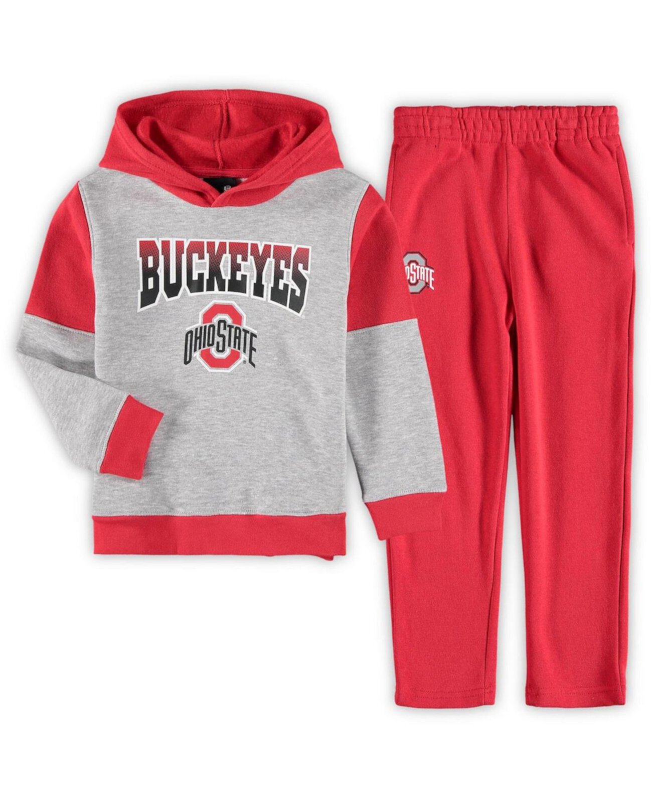 Детские комплекты одежды Genuine Stuff Для мальчиков Heather Gray, Scarlet Ohio State Buckeyes Sideline Hoodie and Pants Set Genuine Stuff