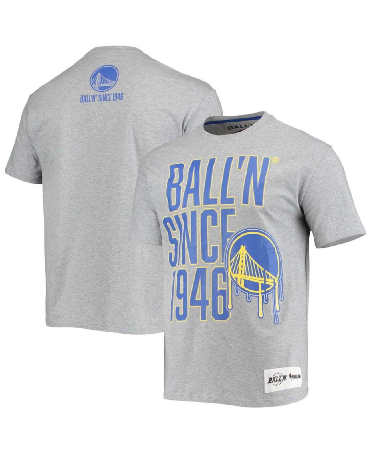 Мужская футболка Heather Grey Golden State Warriors с 1946 года BALL'N