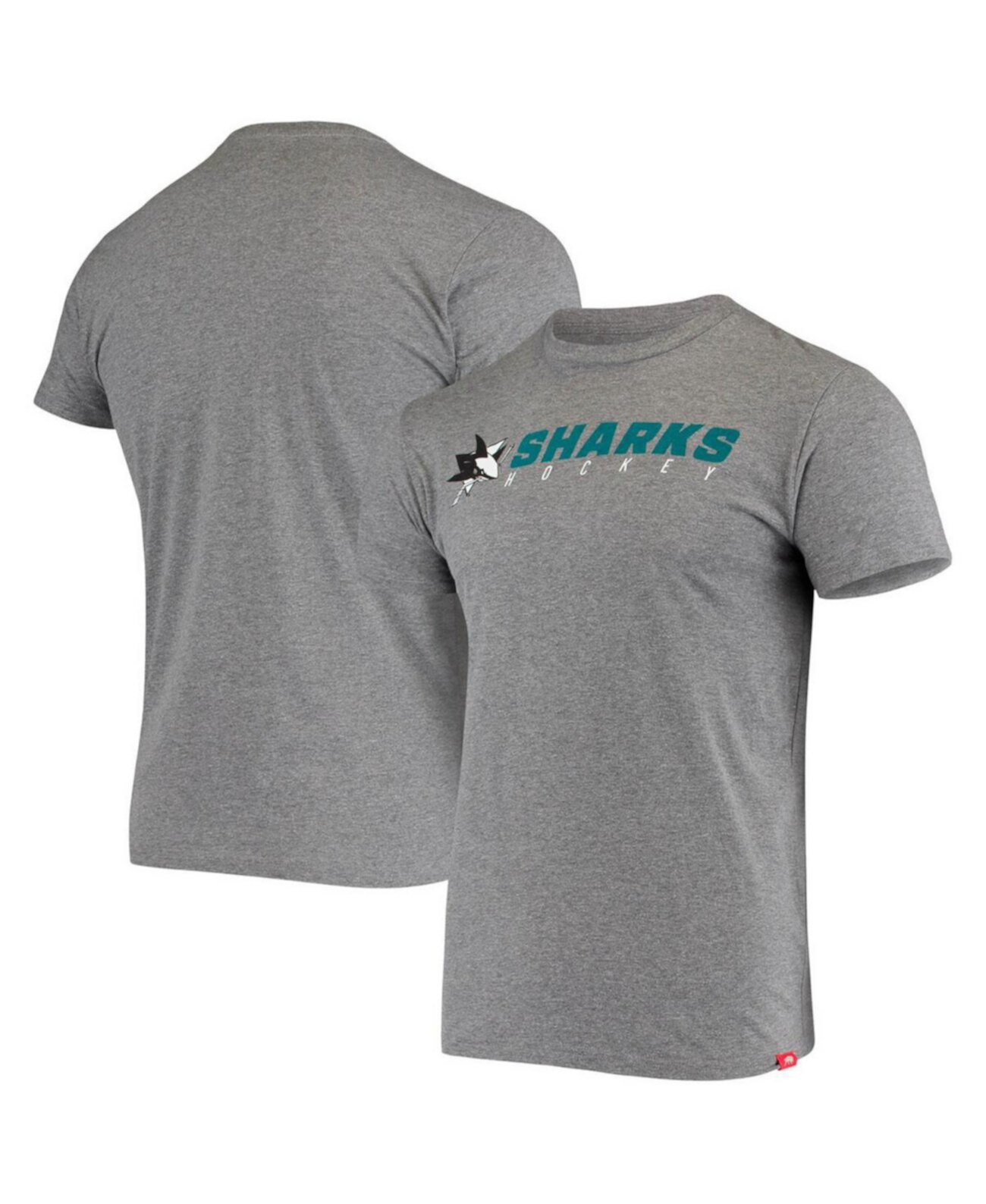 Мужская футболка San Jose Sharks Hockey Comfy Tri-Blend с меланжевым покрытием серого цвета Le Coq Sportif