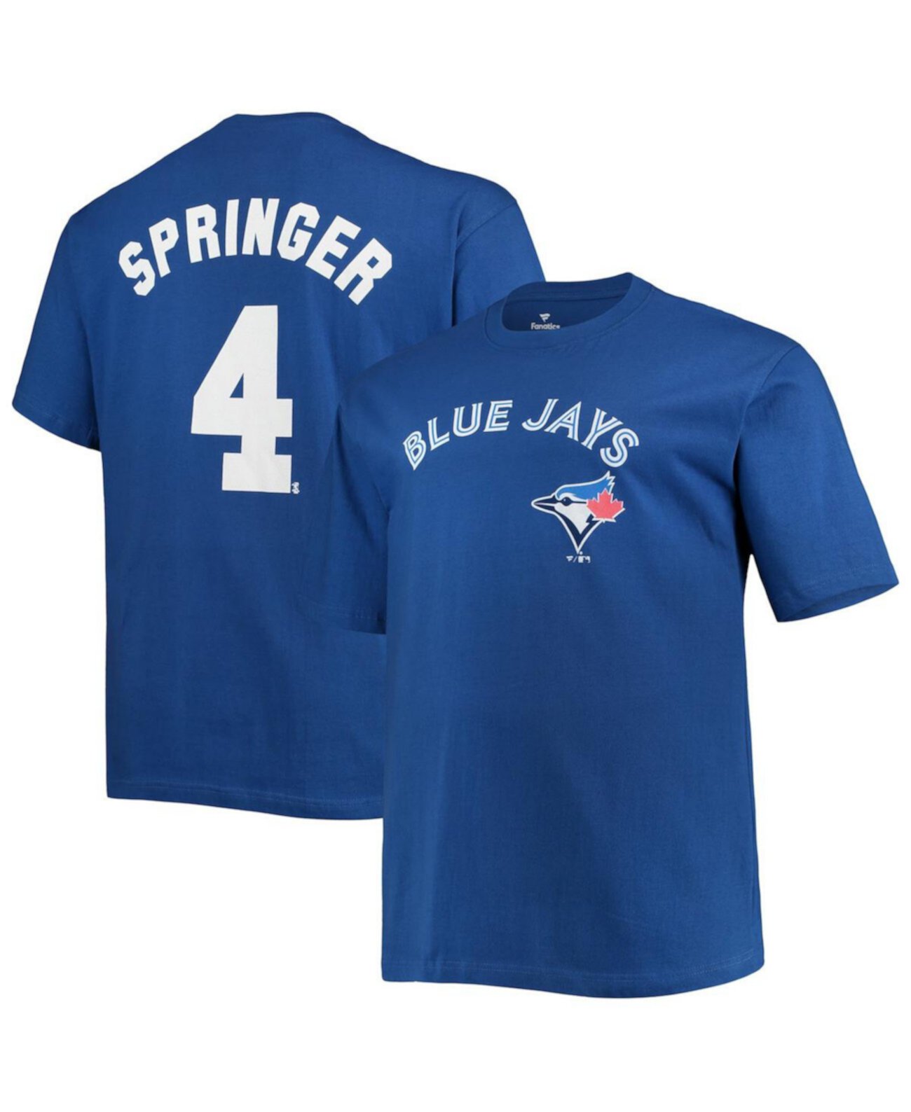Мужская футболка George Springer Royal Toronto Blue Jays Big and Tall с именем и номером Profile