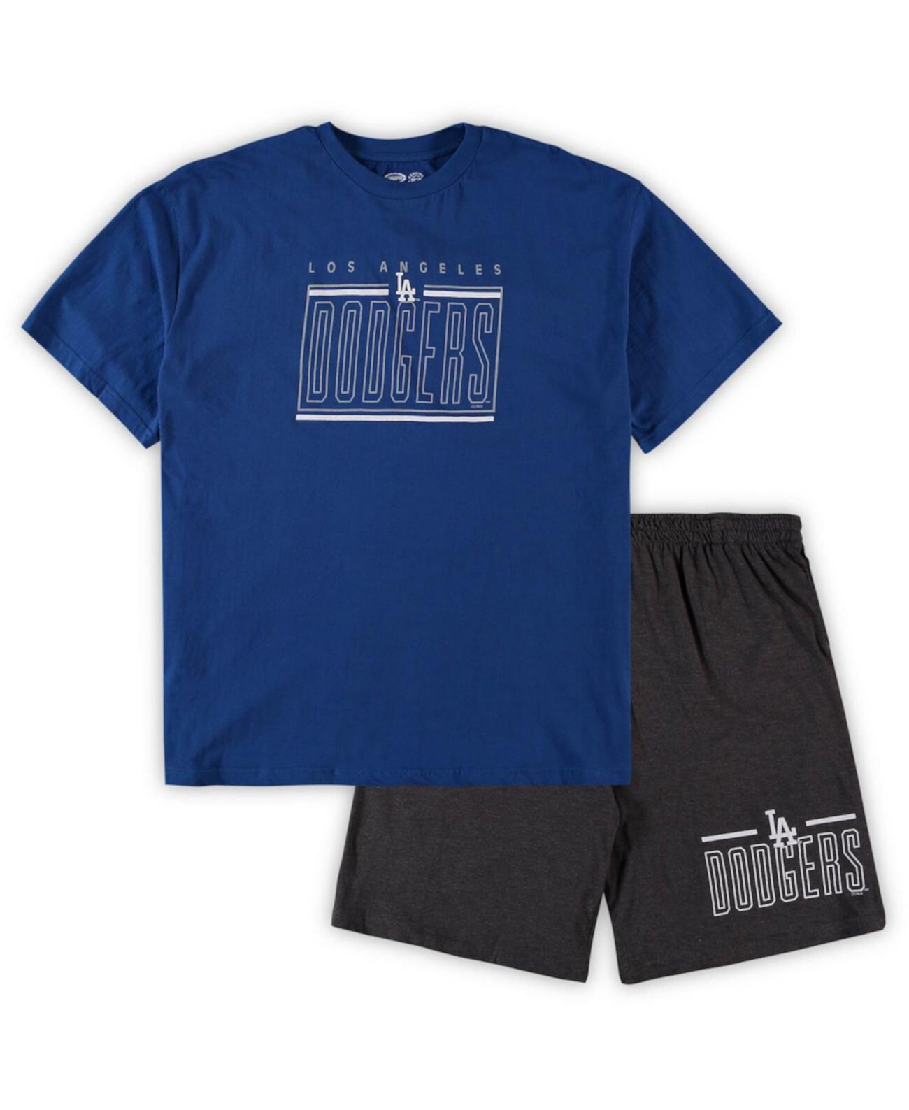 Мужская футболка Royal and Charcoal Los Angeles Dodgers Big and Tall и шорты для сна Concepts Sport