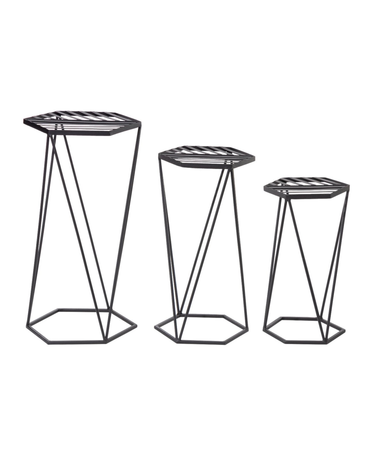 Modern Hexagon Plant Stand, Set of 3 Glitzhome