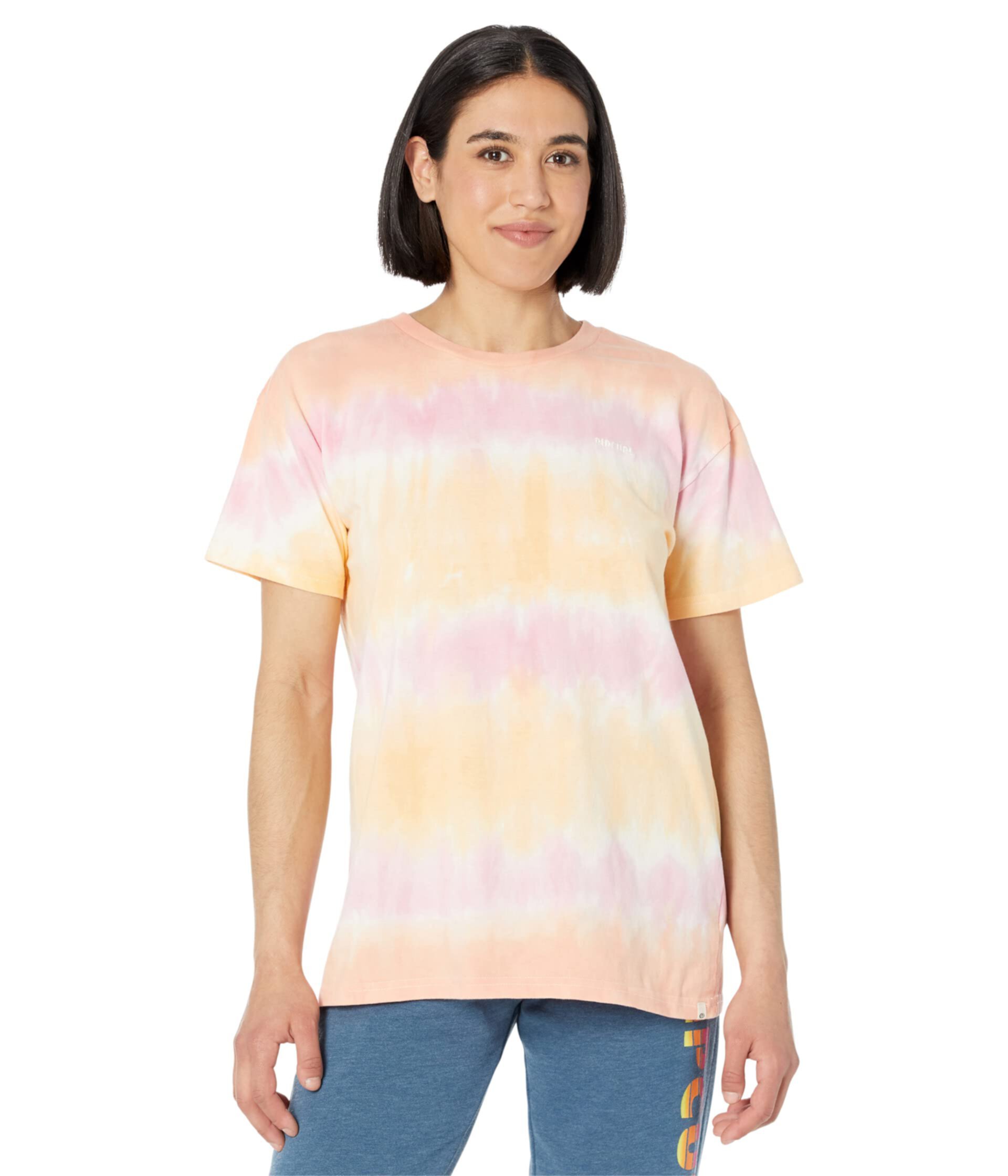 Футболка Rip Curl Salty Sea Tie-Dye с коротким рукавом, 100% хлопок, обычный крой Rip Curl