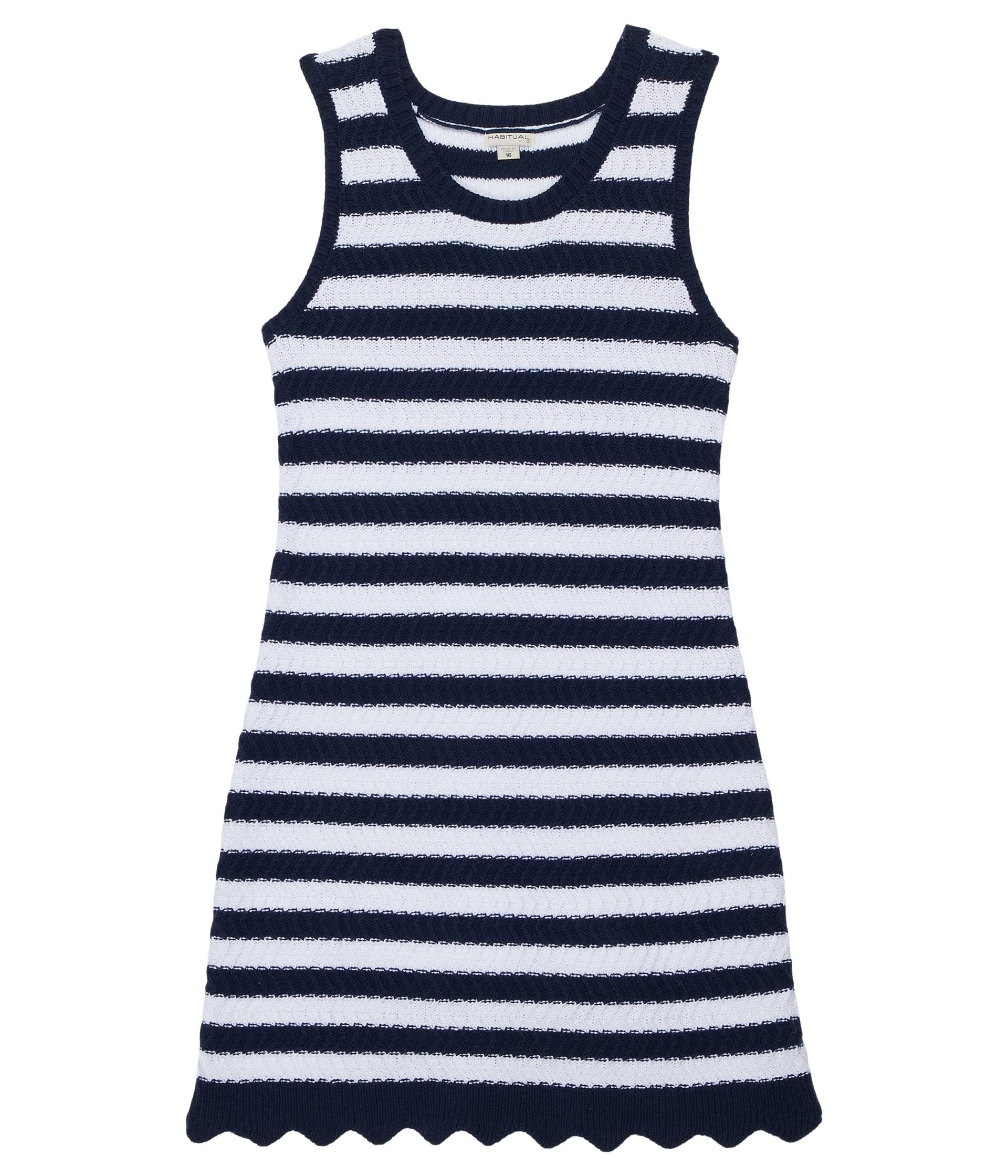 Stripe Crochet Dress (Big Kids) Habitual