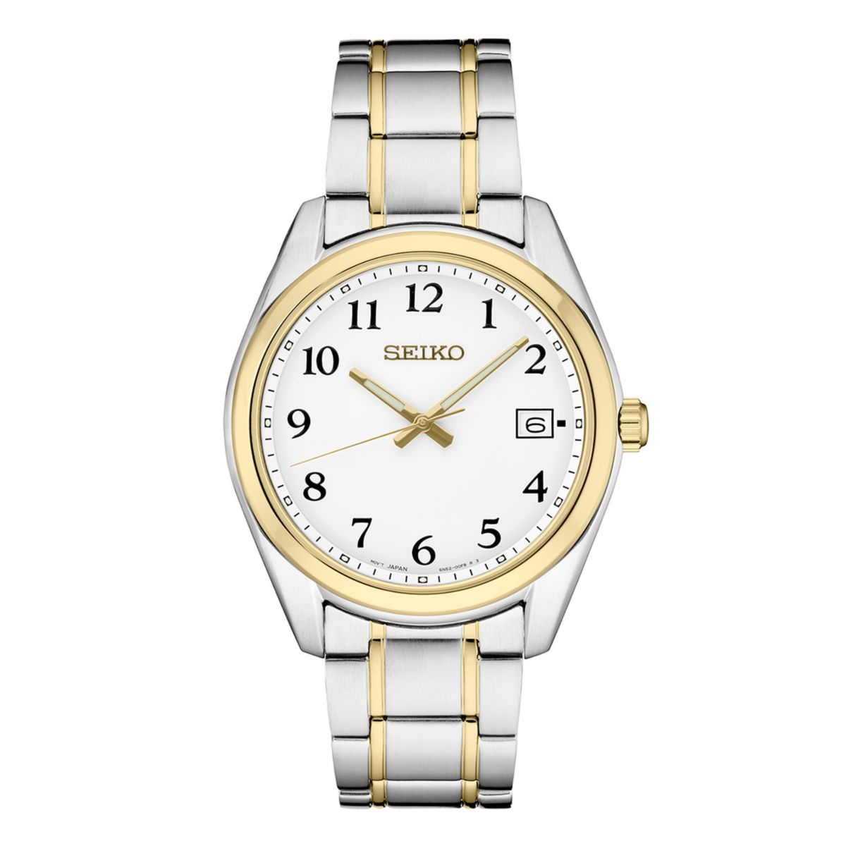 Мужские часы Seiko Essential из двухцветной нержавеющей стали с белым циферблатом — SUR460 Seiko
