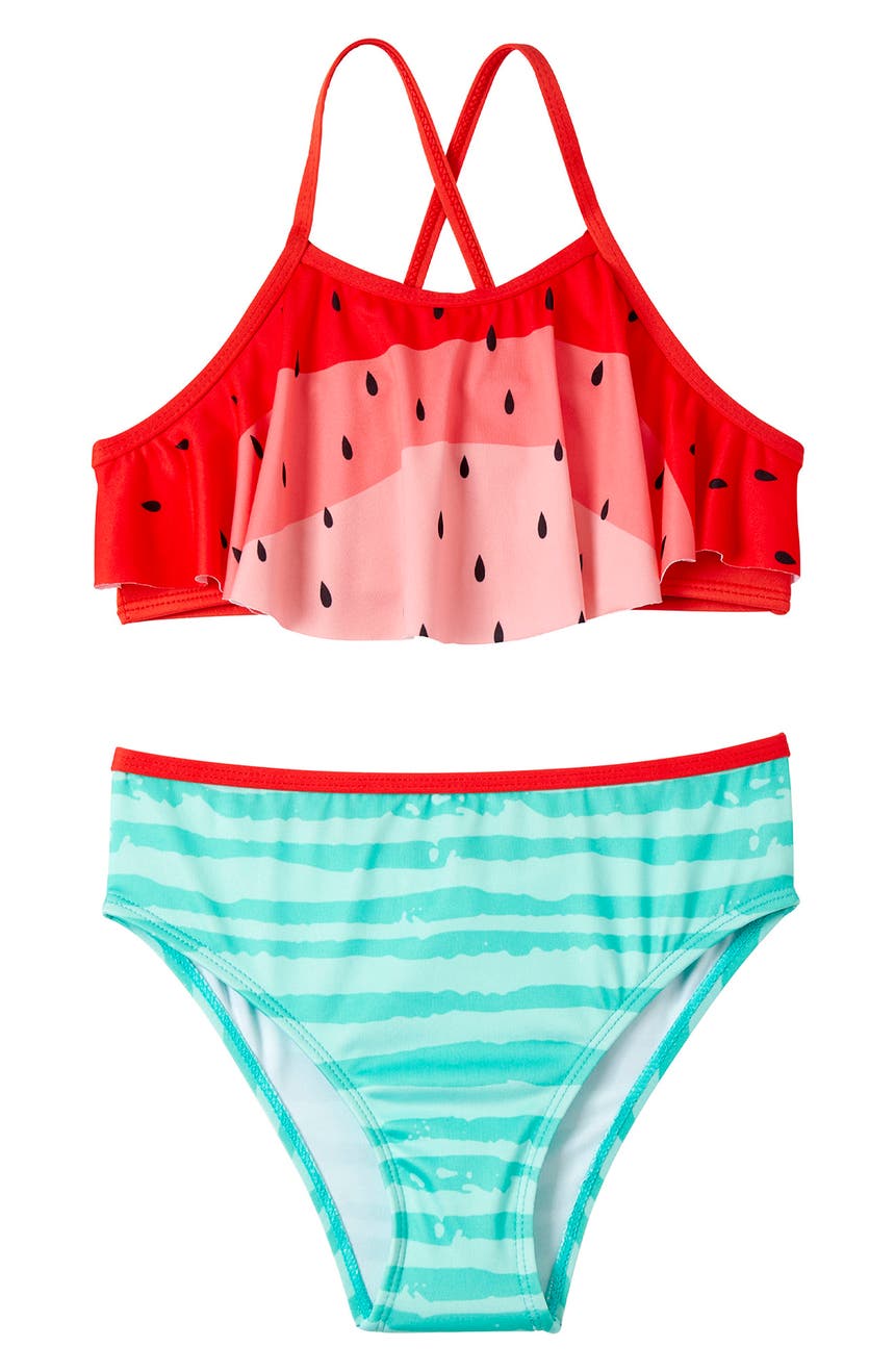 2-Piece Watermelon Swimsuit Pink Platinum