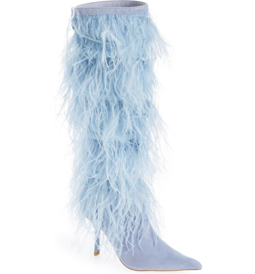 Shake-Ya Feather Over the Knee Boot Jeffrey Campbell