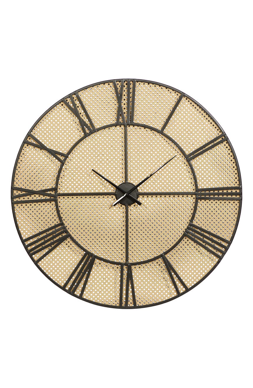 Brown Perforated Wall Clock GINGER BIRCH STUDIO