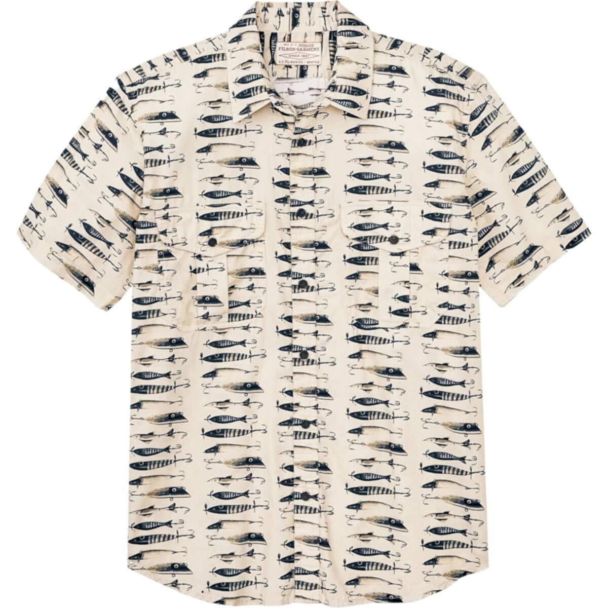 Мужская Повседневная рубашка Filson Washed Short-Sleeve Feather Cloth Filson