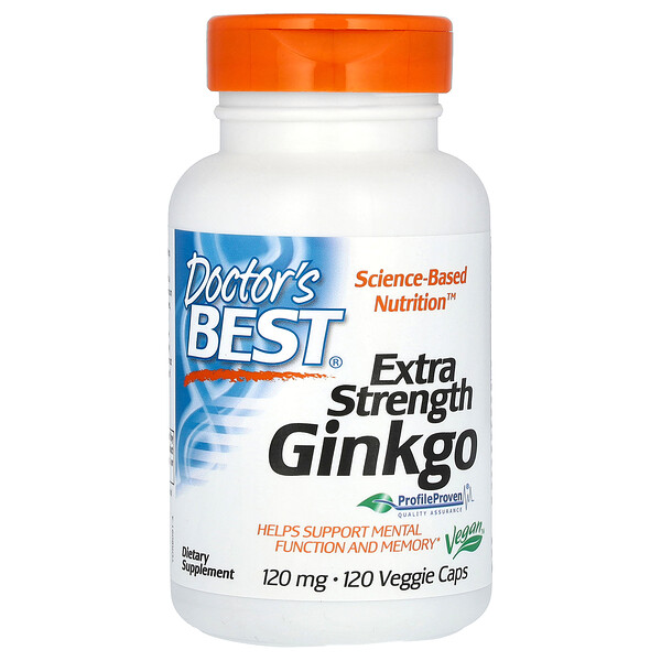 Экстра Сила Гинкго - 120 мг - 120 растительных капсул - Doctor's Best Doctor's Best