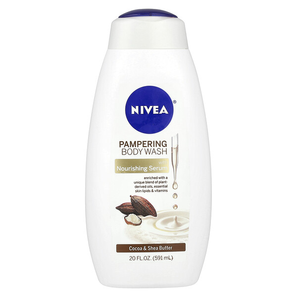 Нежный гель для душа, масло какао и ши, 20 жидких унций (591 мл) Nivea